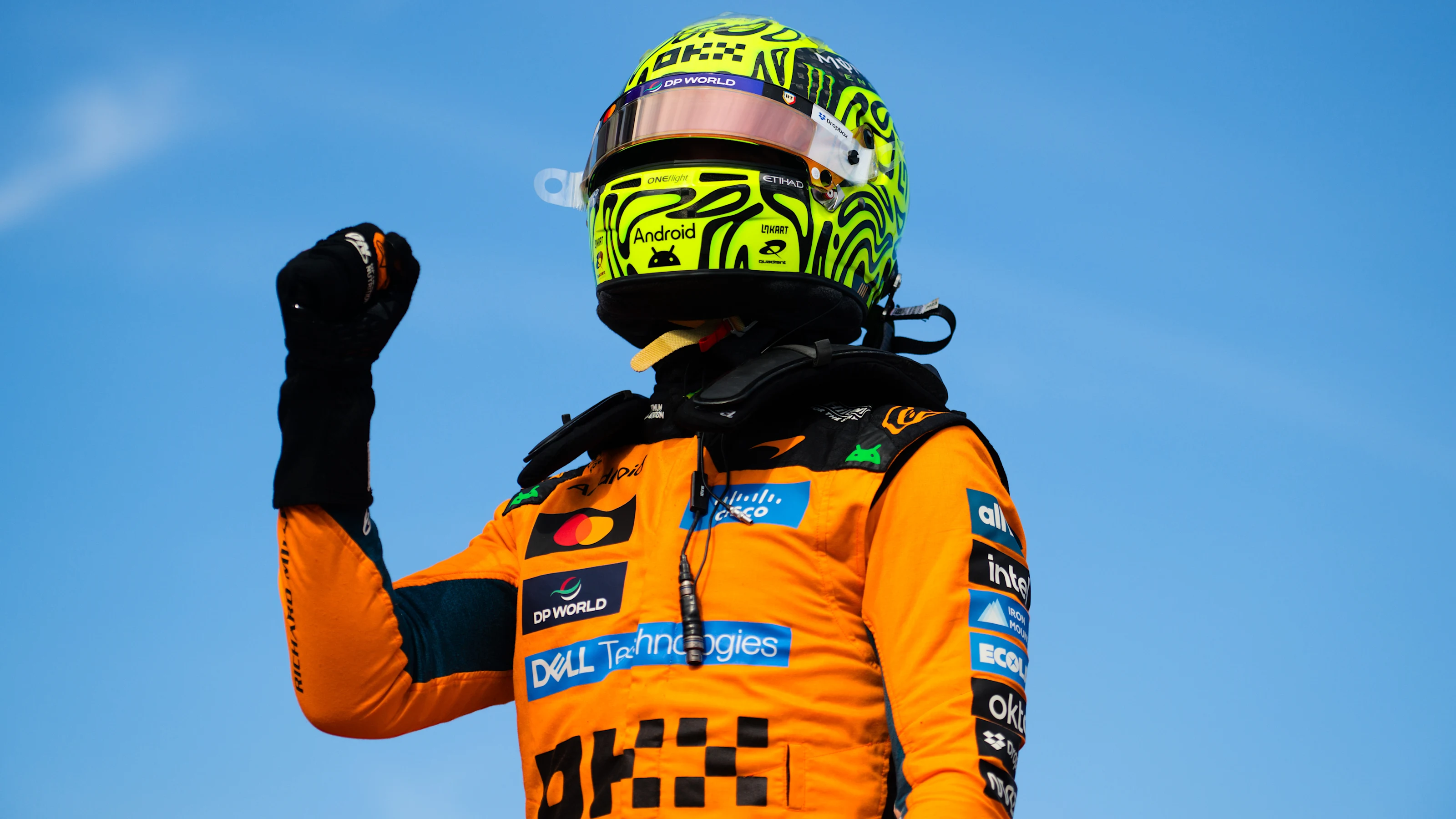 BUDAPEST, HUNGARY - JULY 25: Pole position qualifier Lando Norris of Great Britain and McLaren