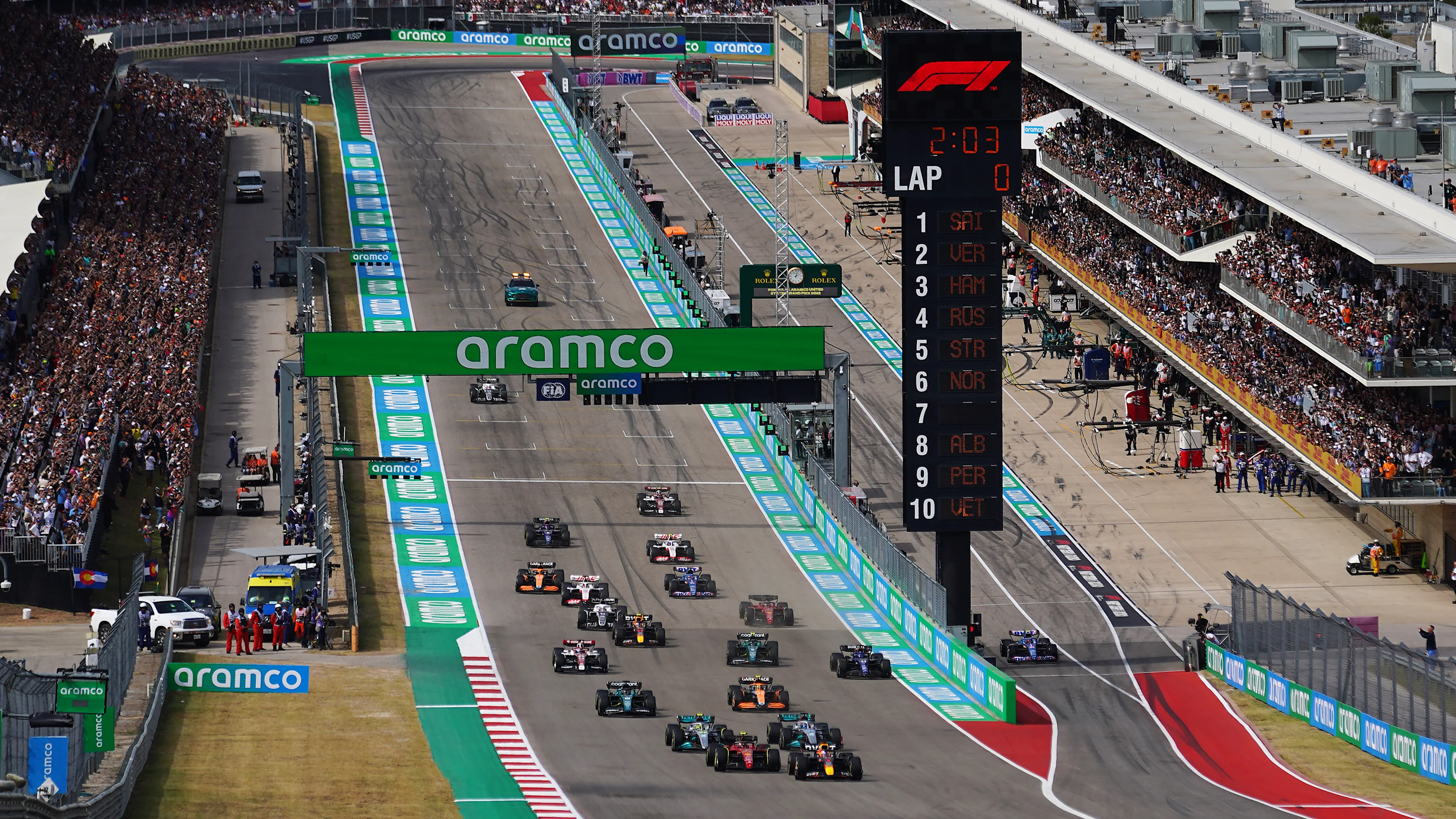 AUSTIN, TEXAS - OCTOBER 23: Max Verstappen of the Netherlands driving the (1) Oracle Red Bull