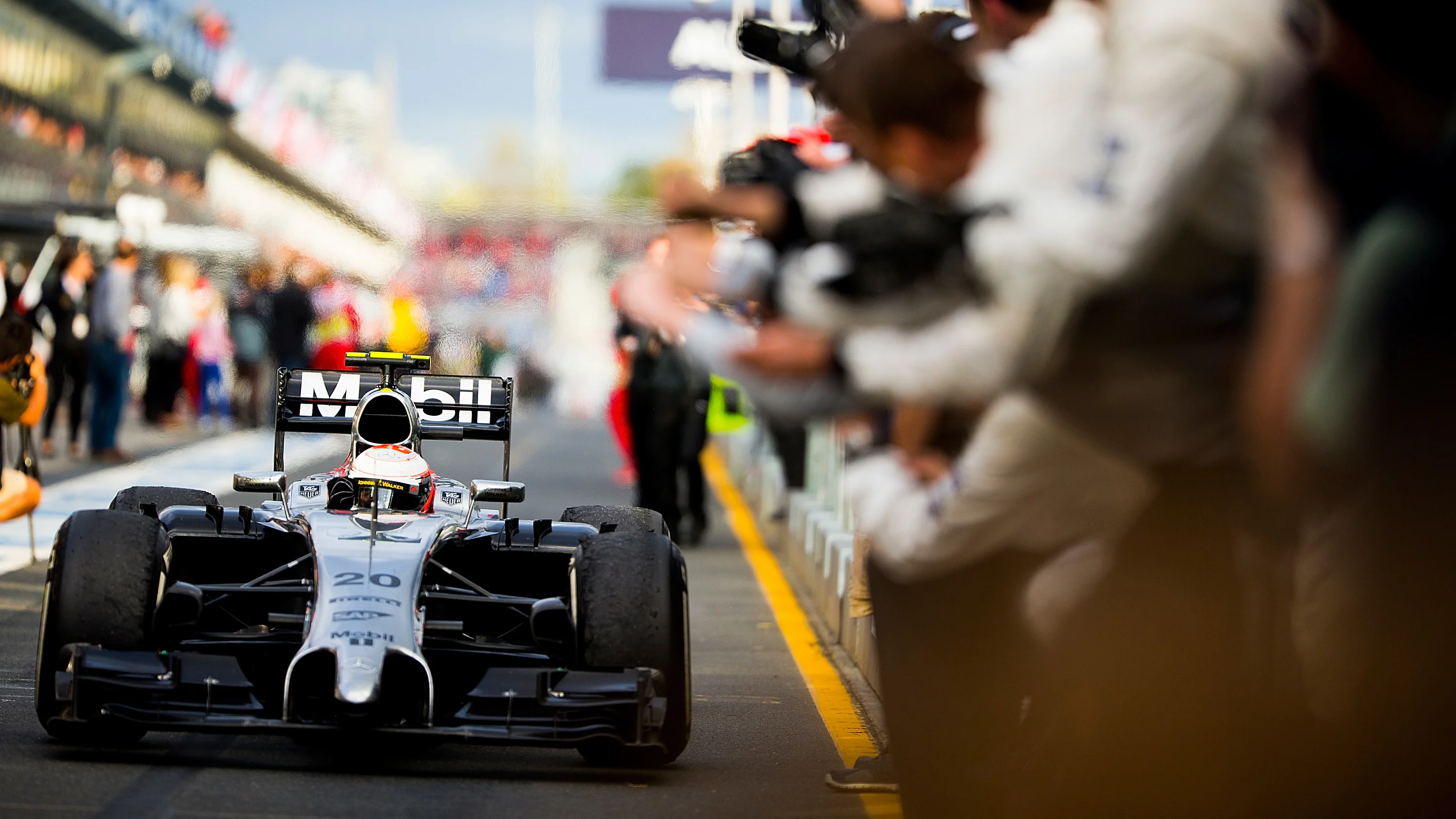 MELBOURNE, AUSTRALIA - MARCH 16: Kevin Magnussen of Denmark and McLaren Mercedes celebrates after