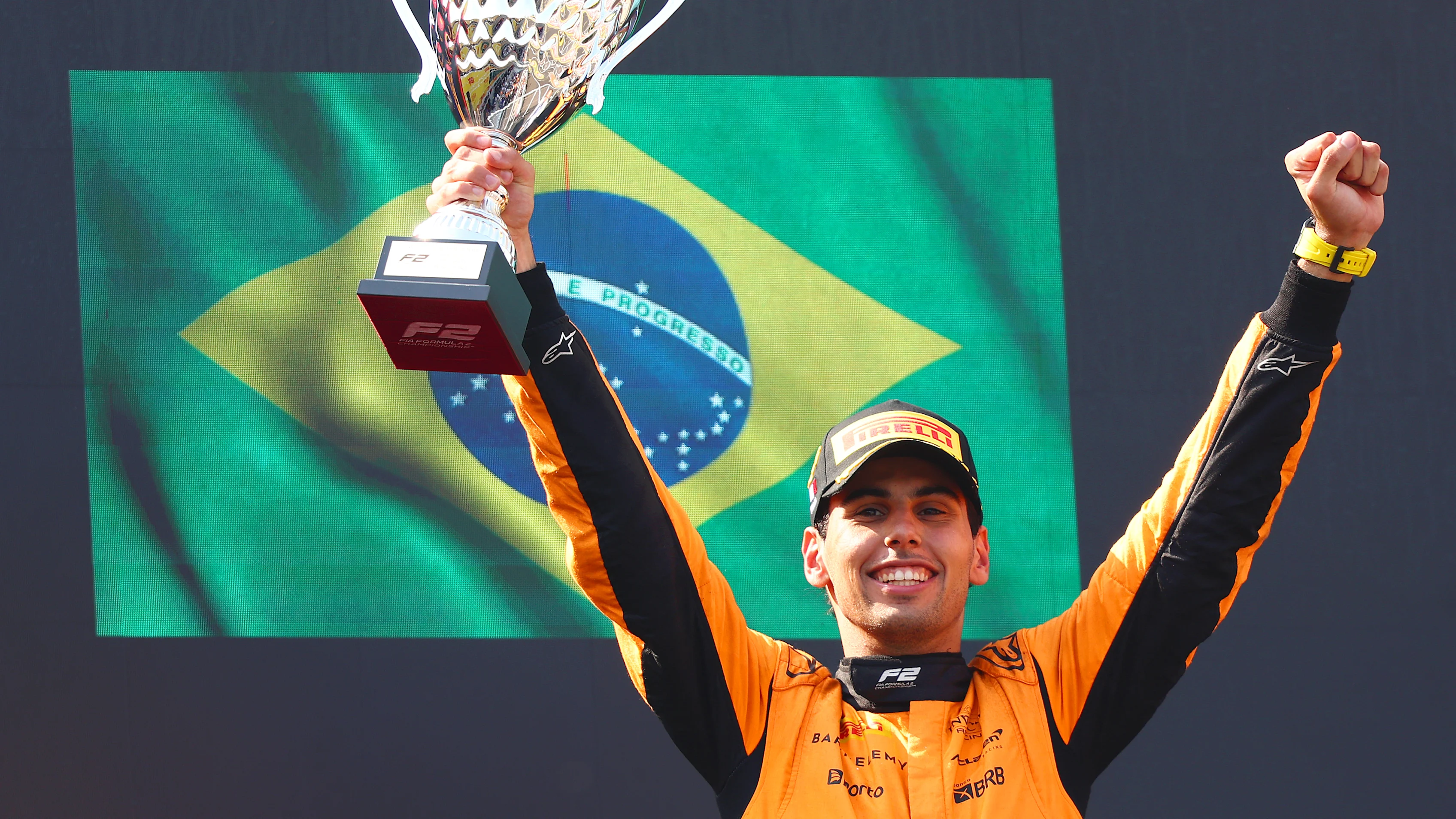 MONZA, ITALY - SEPTEMBER 01: Race winner Gabriel Bortoleto of Brazil and Invicta Racing (10)