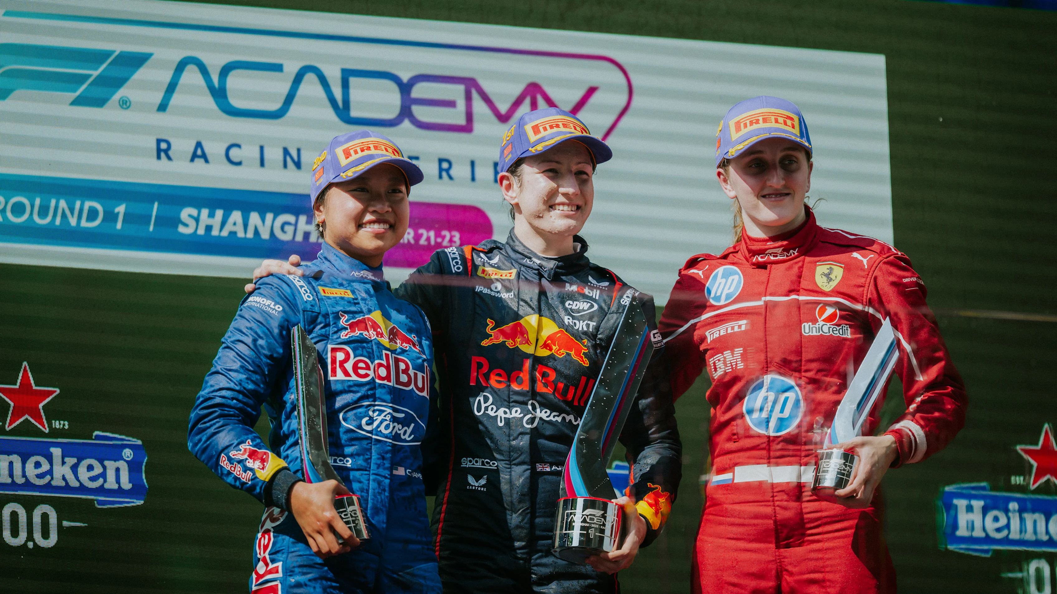 LONDON, ENGLAND - FEBRUARY 03: Red Bull F1 Academy driver Alisha Palmowski of Great Britain and