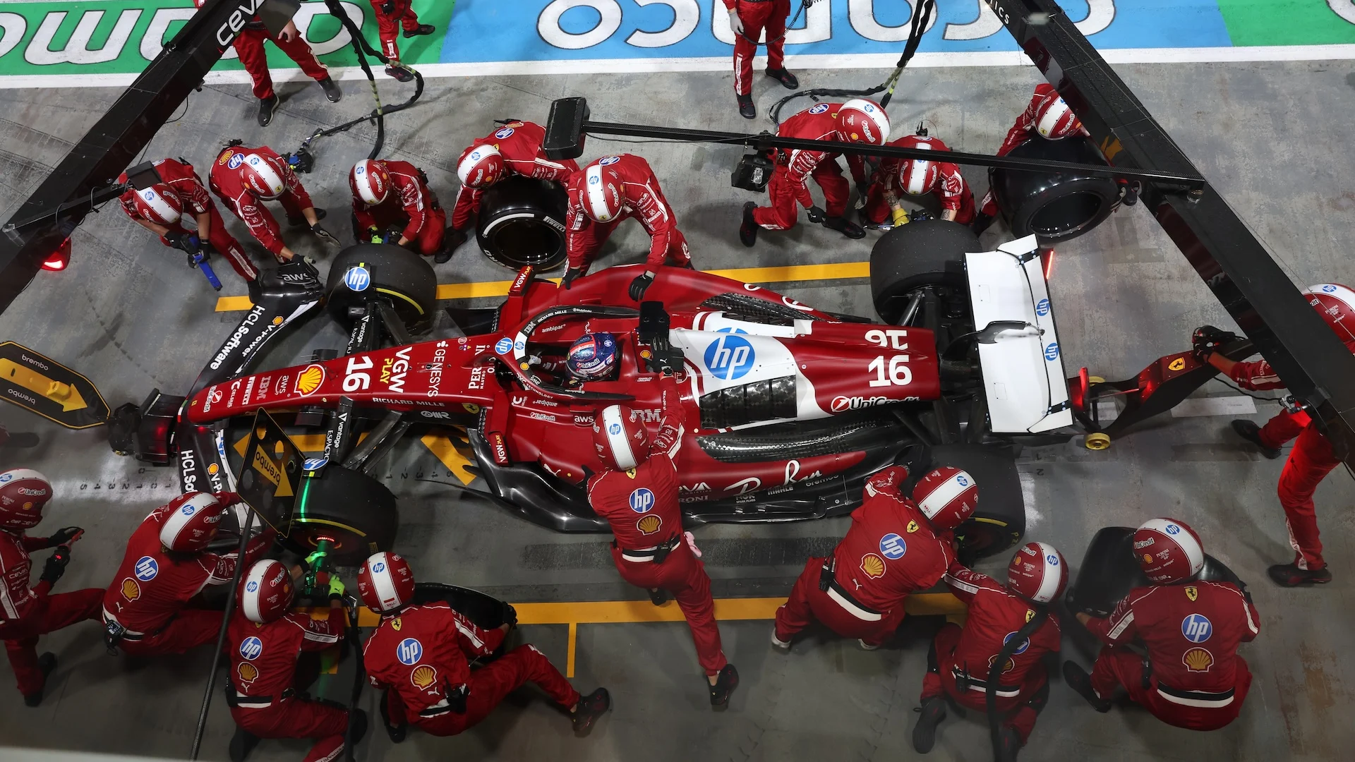 SINGAPORE, SINGAPORE - OCTOBER 05: Charles Leclerc of Monaco driving the (16) Scuderia Ferrari
