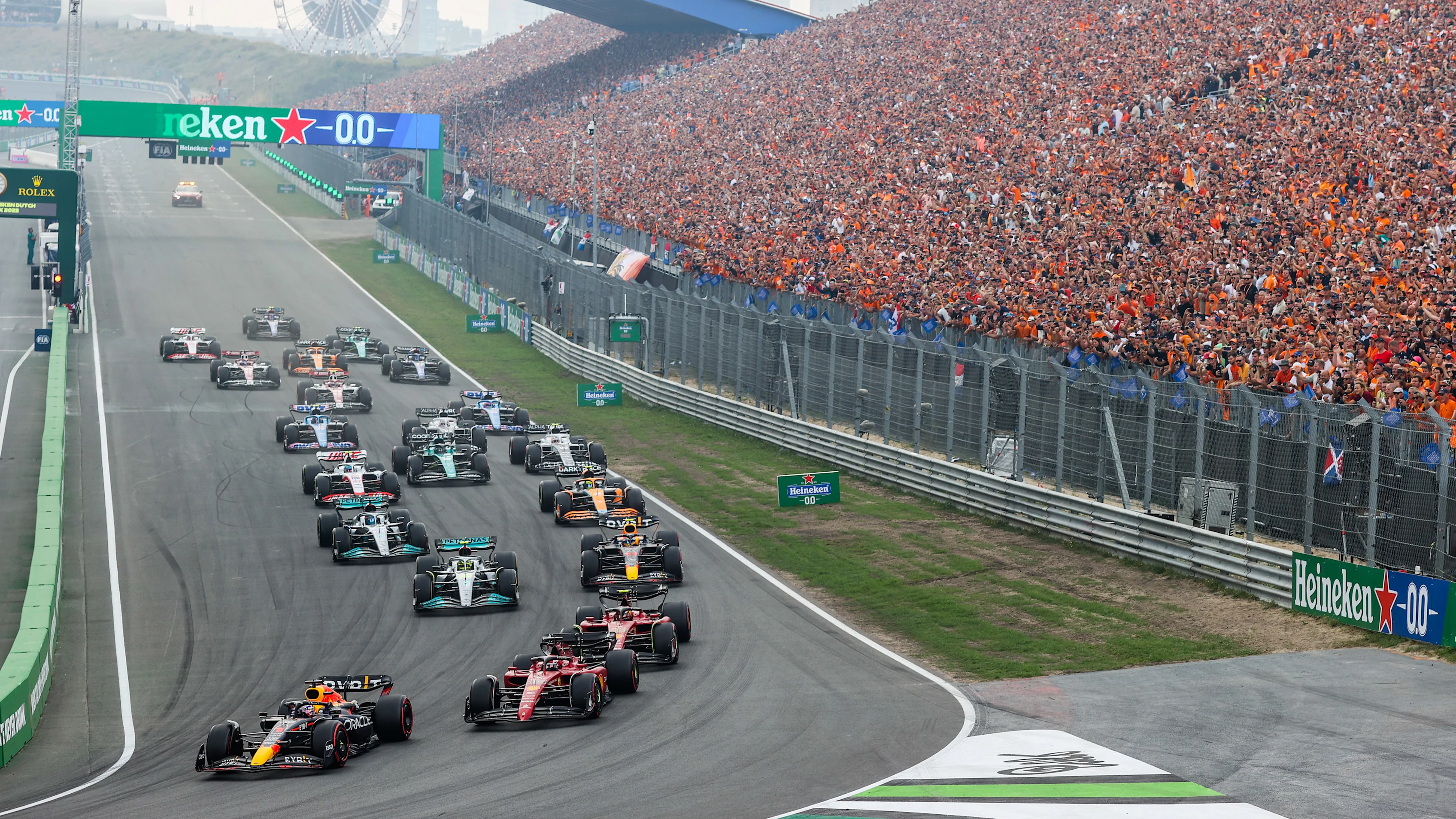 ZANDVOORT, NETHERLANDS - SEPTEMBER 04: Max Verstappen of Red Bull Racing and The Netherlands leads