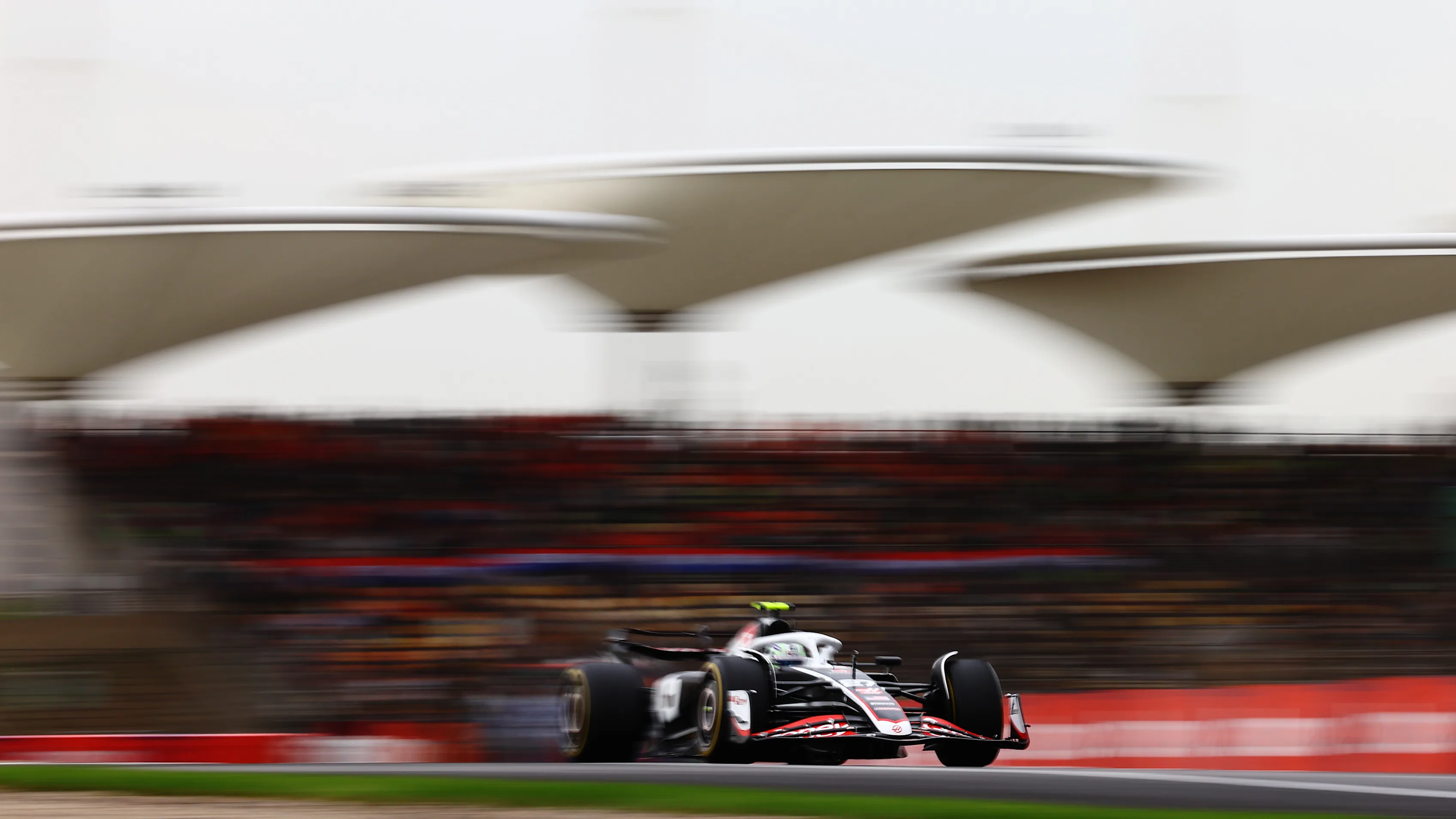 SHANGHAI, CHINA - APRIL 19: Nico Hulkenberg of Germany driving the (27) Haas F1 VF-24 Ferrari on track during Sprint Qualifying ahead of the F1 Grand Prix of China at Shanghai International Circuit on April 19, 2024 in Shanghai, China. (Photo by Mark Thompson/Getty Images)