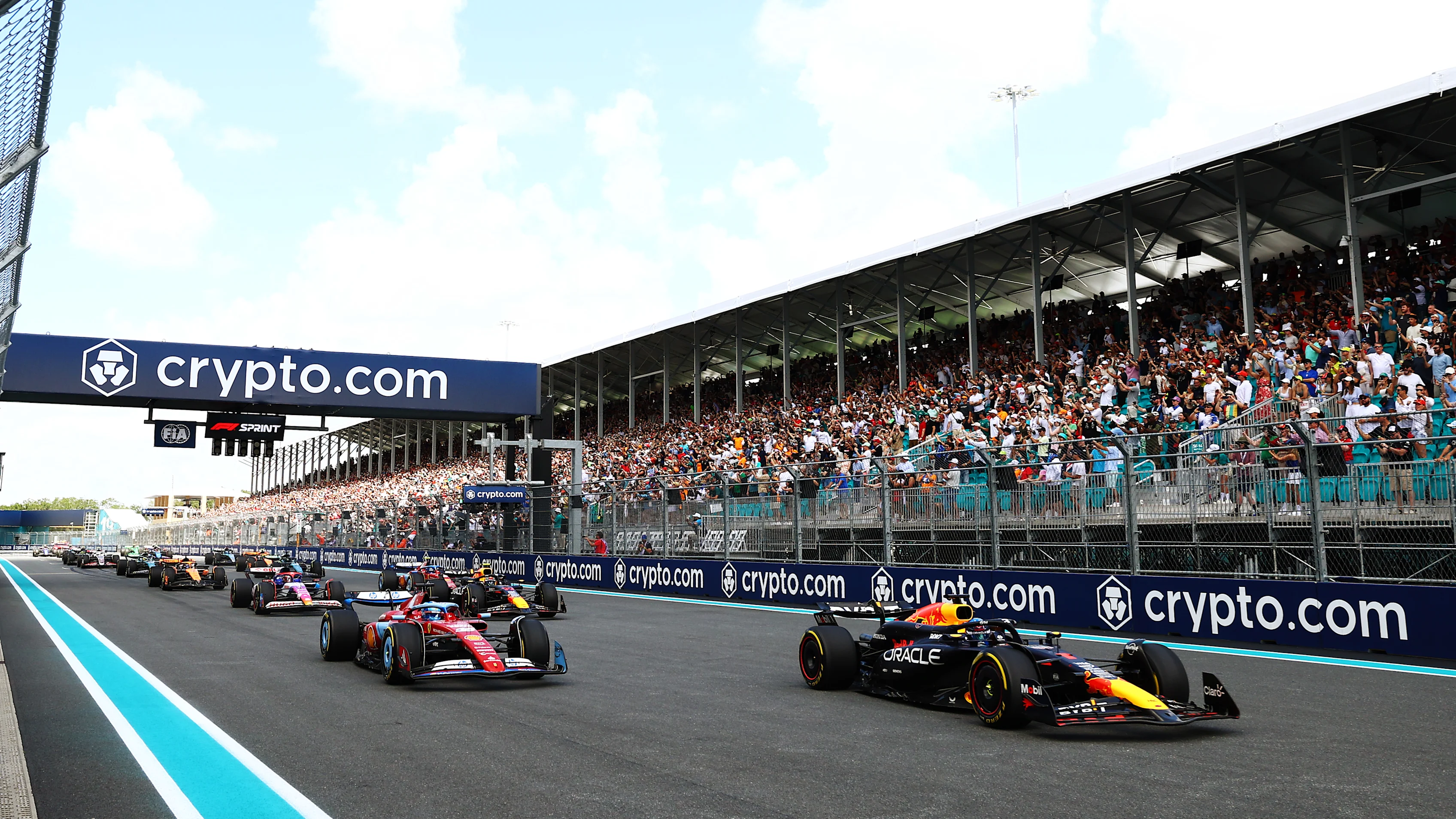 MIAMI, FLORIDA - MAY 04: Max Verstappen of the Netherlands driving the (1) Oracle Red Bull Racing