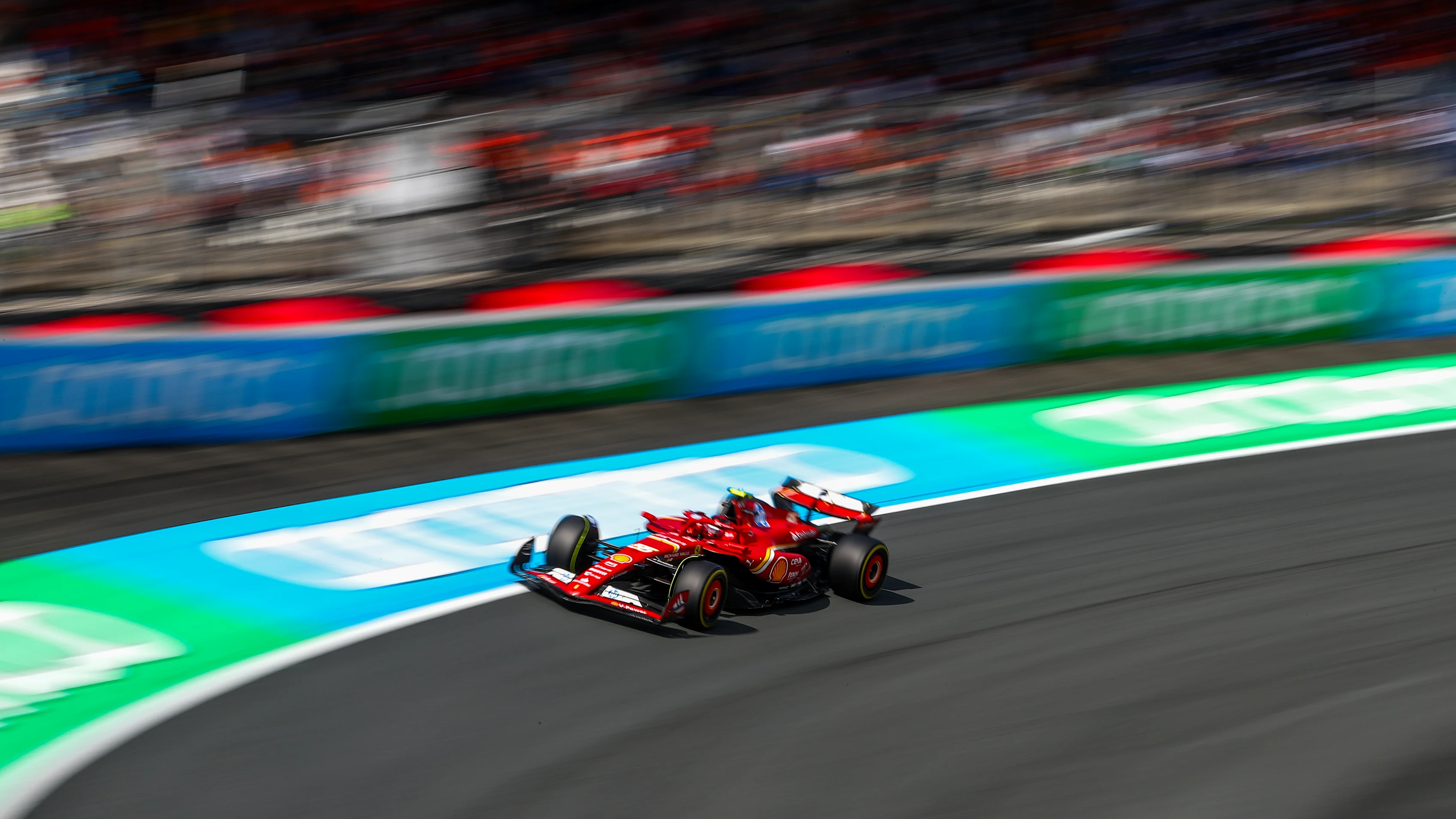 ZANDVOORT, NETHERLANDS - AUGUST 23: Carlos Sainz of Ferrari and Spain during practice ahead of the