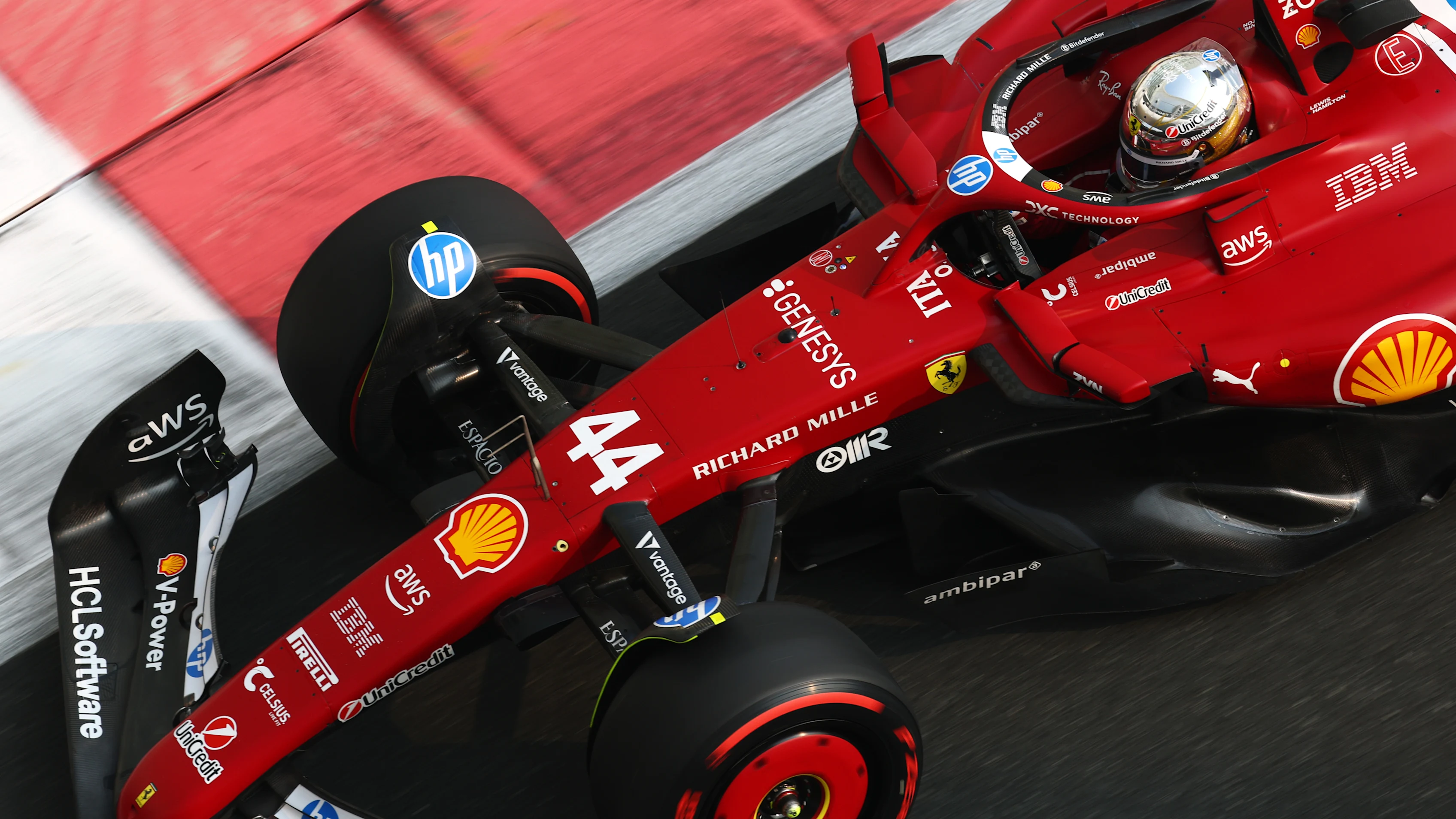 ABU DHABI, UNITED ARAB EMIRATES - DECEMBER 06: Lewis Hamilton of Great Britain driving the (44)