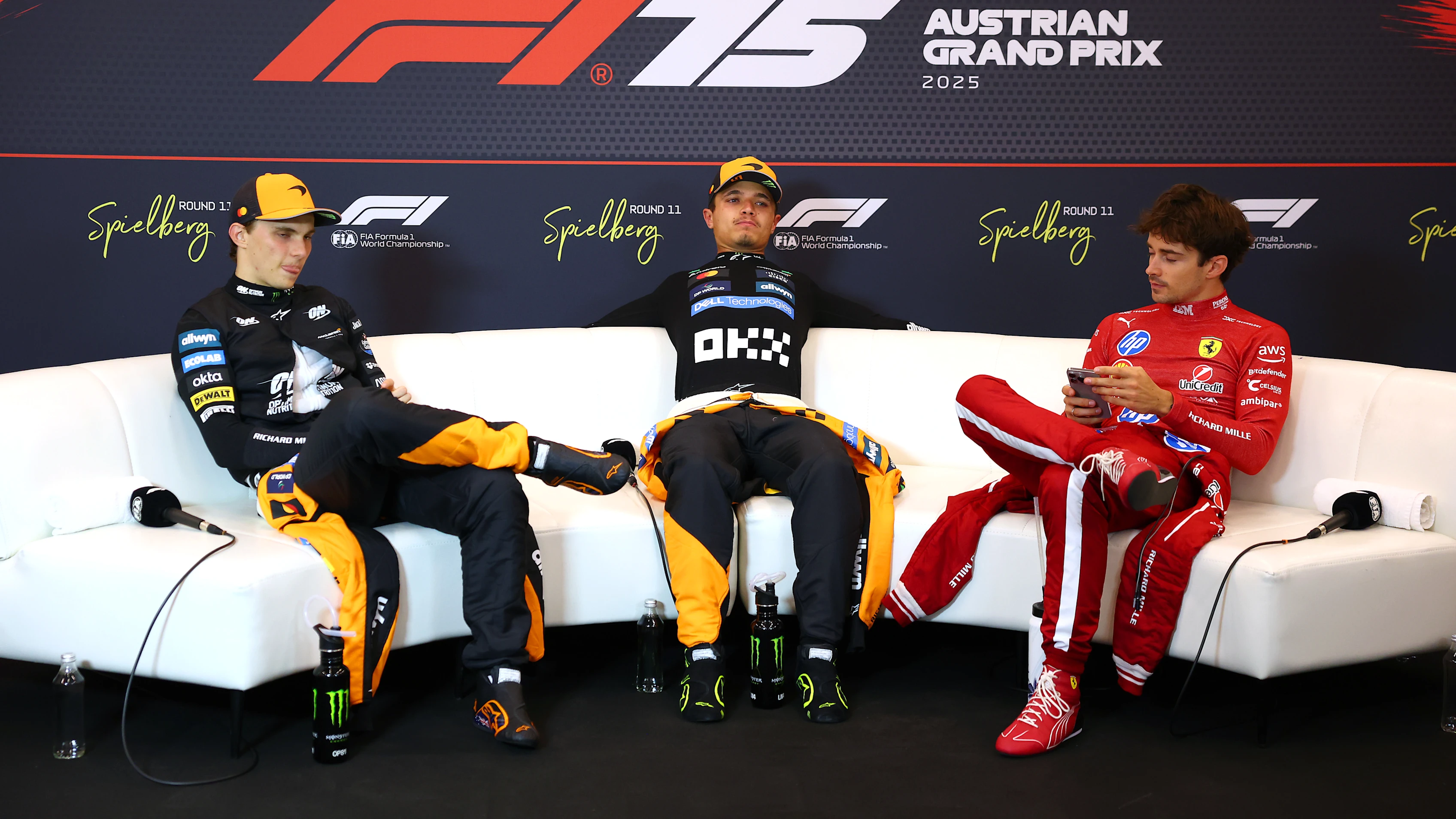 SPIELBERG, AUSTRIA - JUNE 29: Race winner Lando Norris of Great Britain and McLaren Second placed