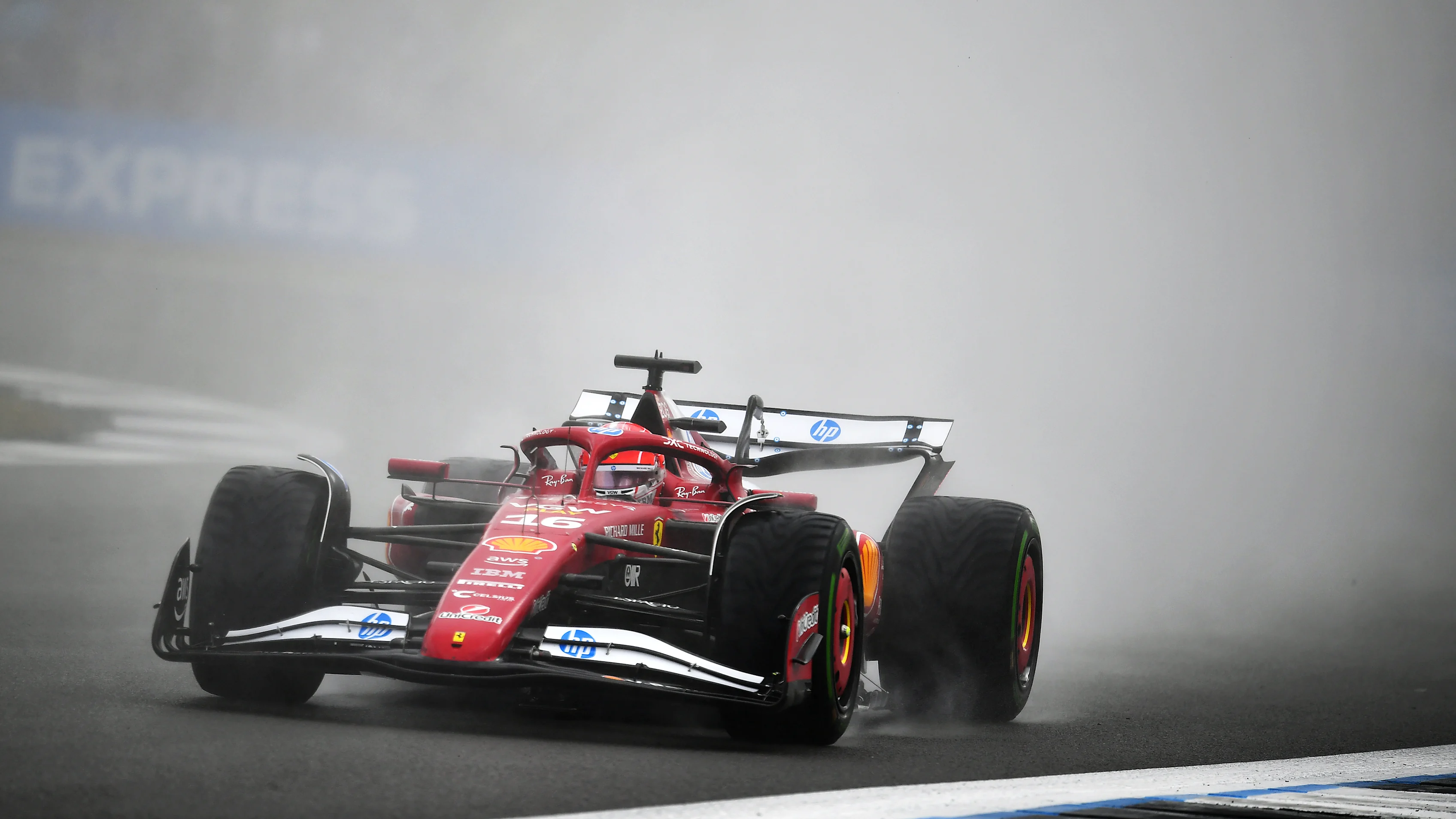 NORTHAMPTON, ENGLAND - JULY 06: Charles Leclerc of Monaco driving the (16) Scuderia Ferrari SF-25