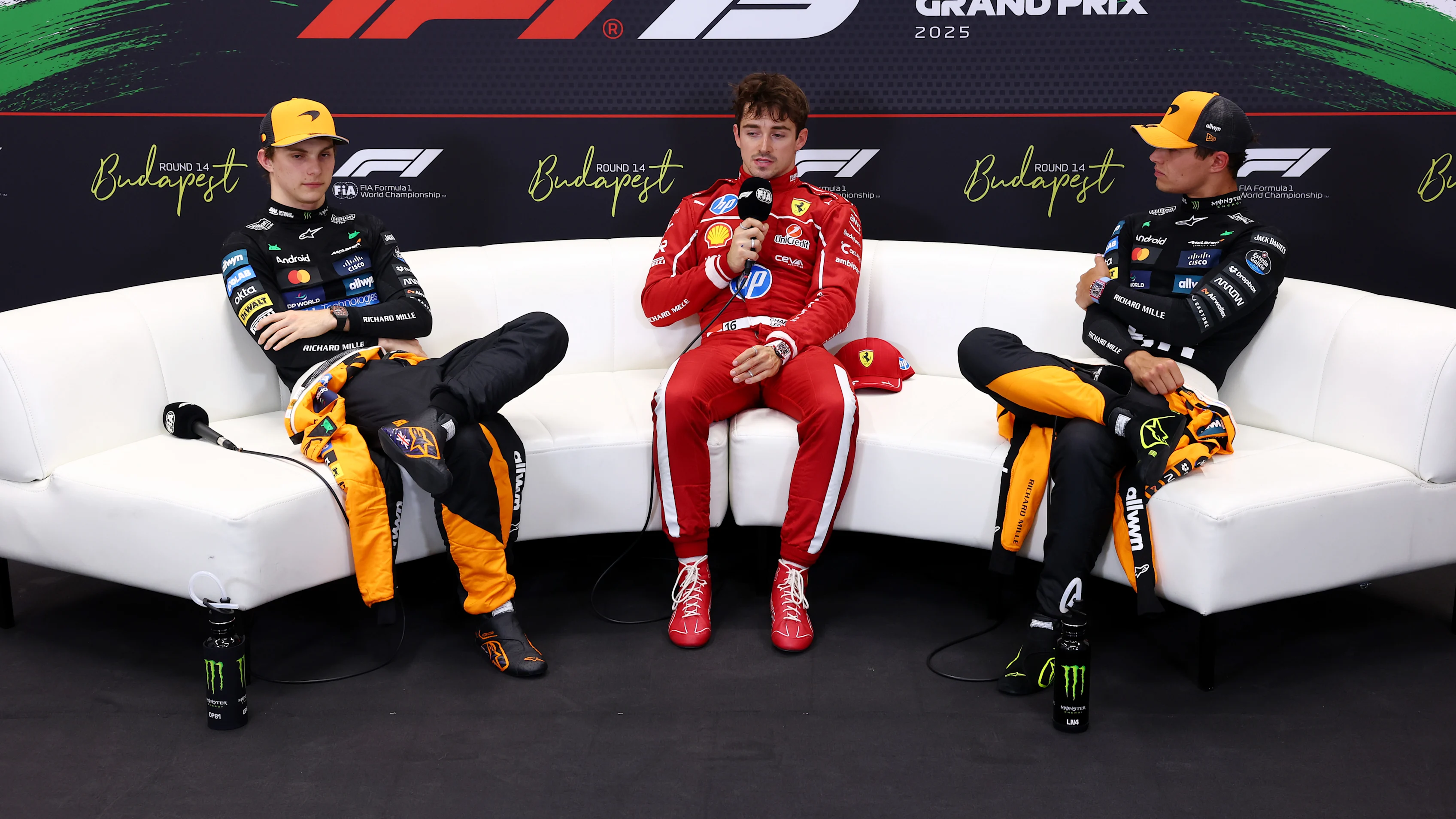 BUDAPEST, HUNGARY - AUGUST 02: Pole position qualifier Charles Leclerc of Monaco and Scuderia