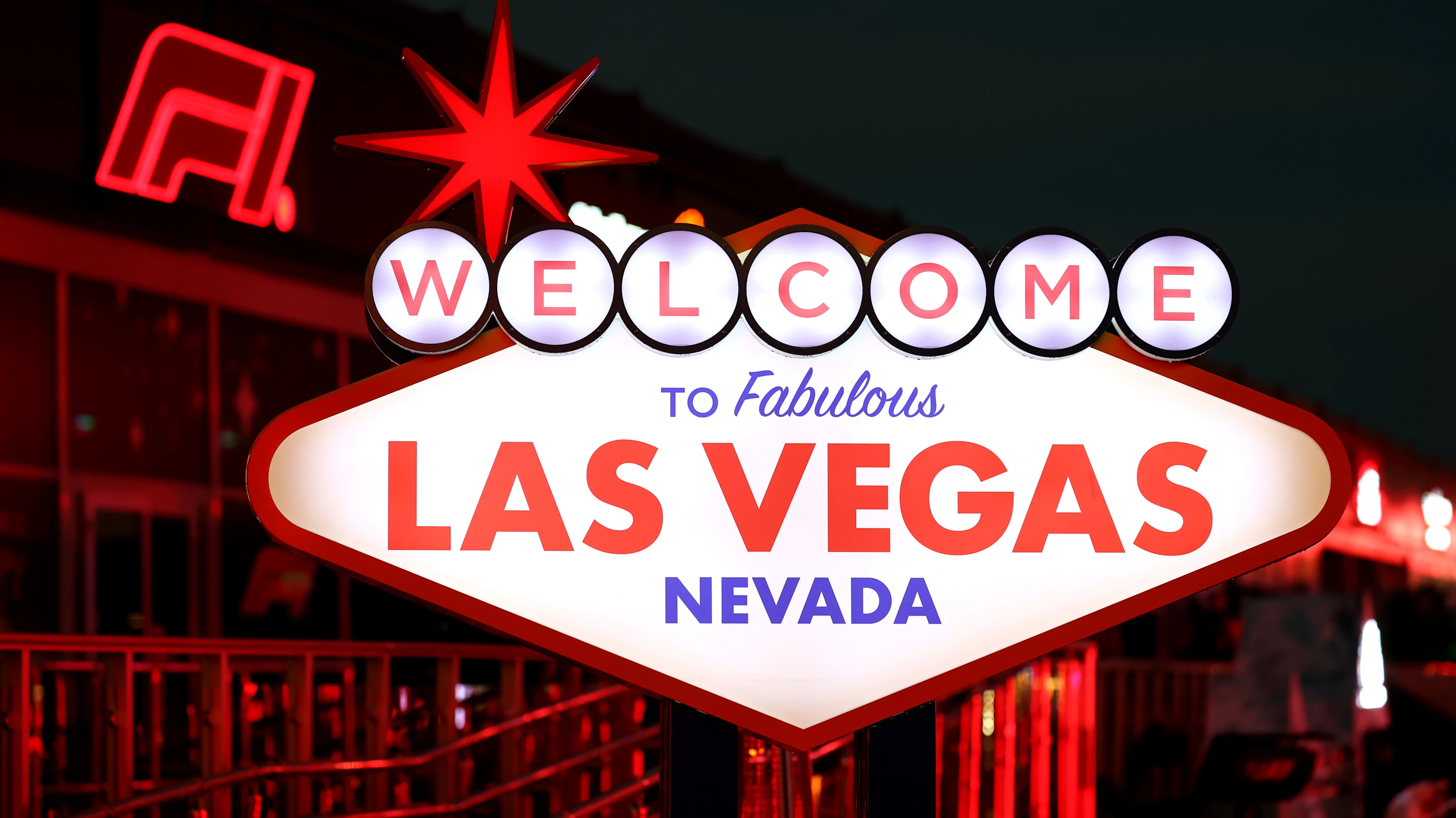LAS VEGAS, NEVADA - NOVEMBER 19: The Welcome to Las Vegas sign is seen during previews ahead of the