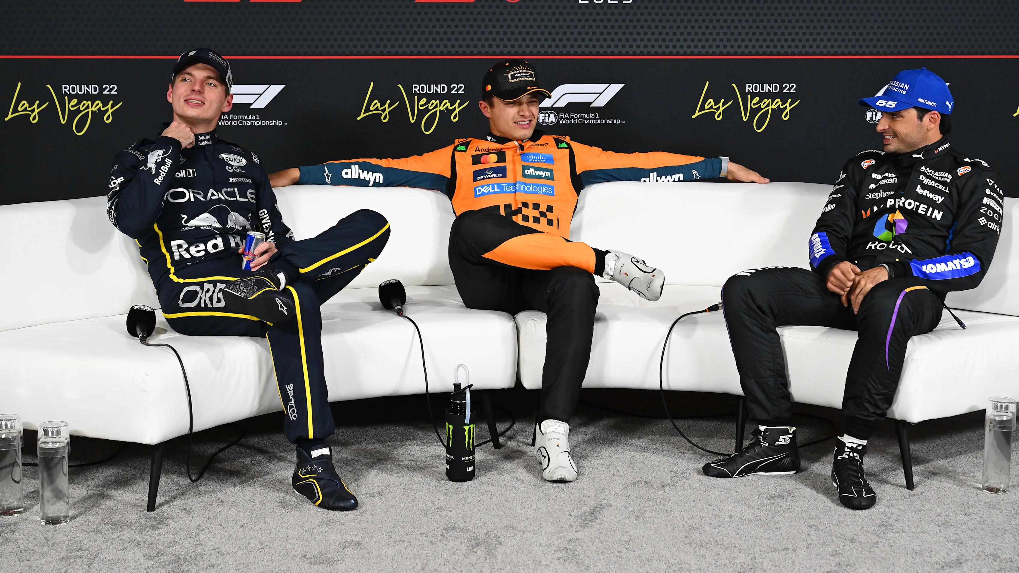 LAS VEGAS, NEVADA - NOVEMBER 21: Pole position qualifier Lando Norris of Great Britain and McLaren
