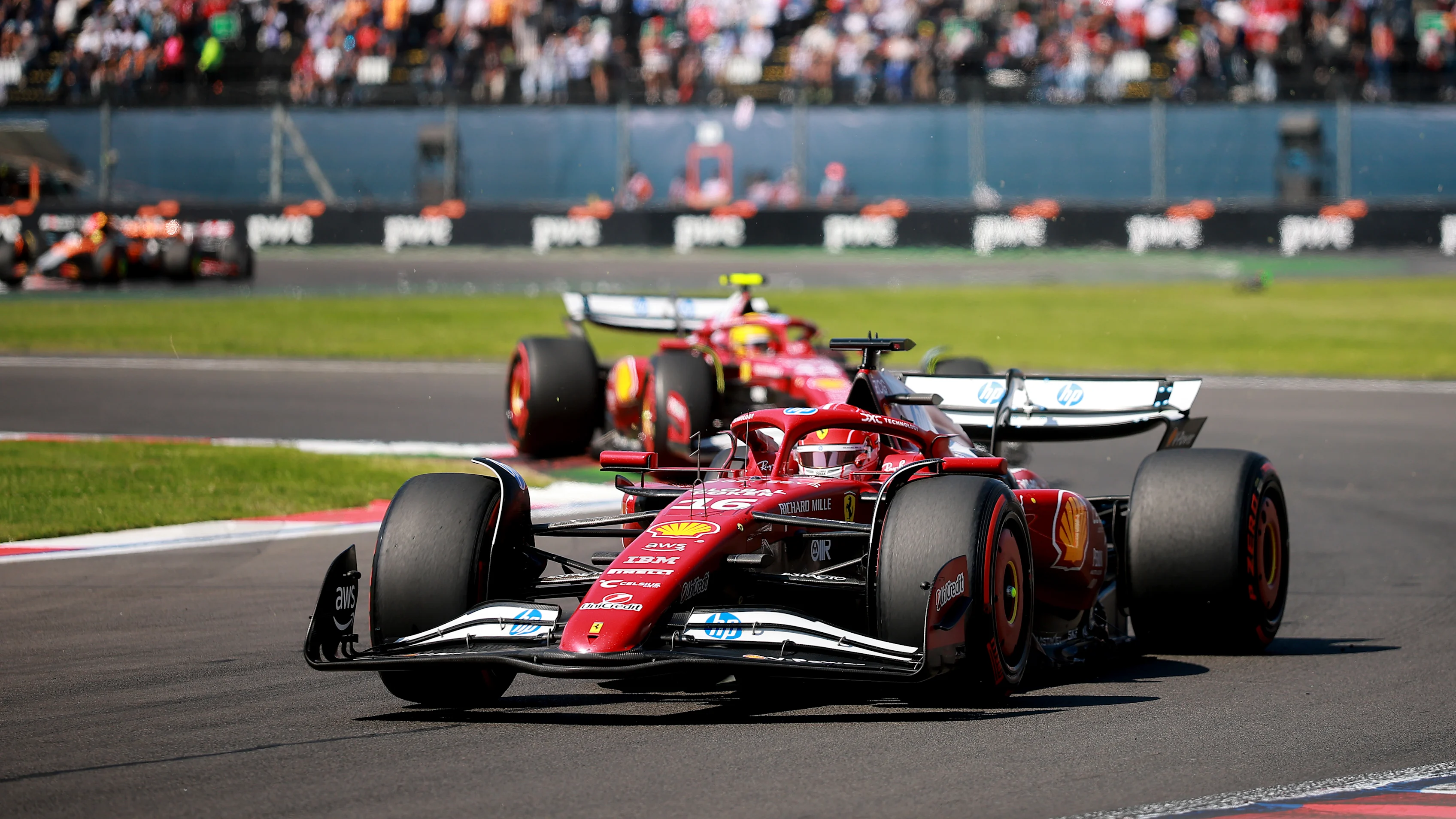 MEXICO CITY, MEXICO - OCTOBER 26: Charles Leclerc of Monaco driving the (16) Scuderia Ferrari SF-25