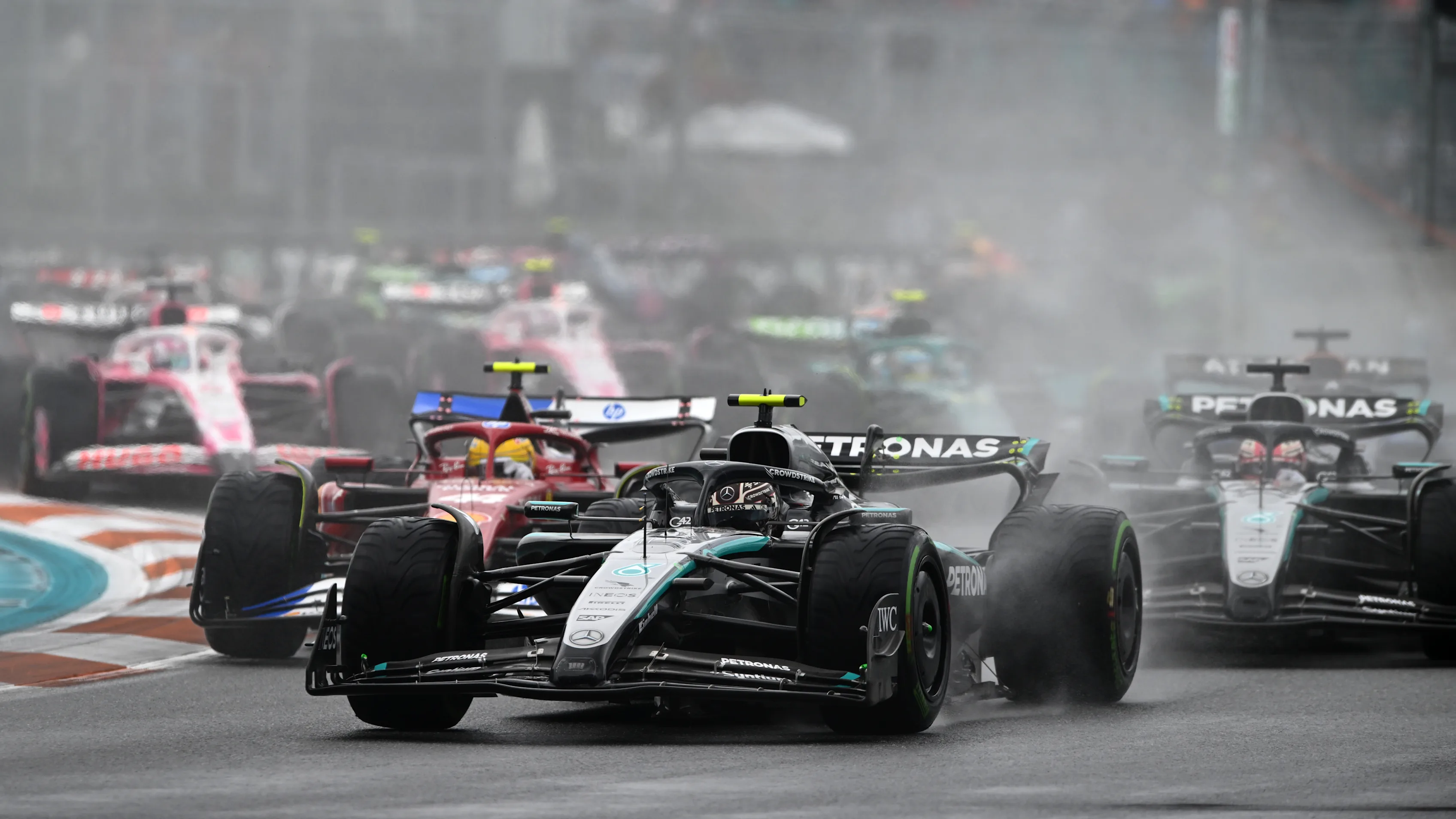 MIAMI, FLORIDA - MAY 03: Andrea Kimi Antonelli of Italy driving the (12) Mercedes AMG Petronas F1