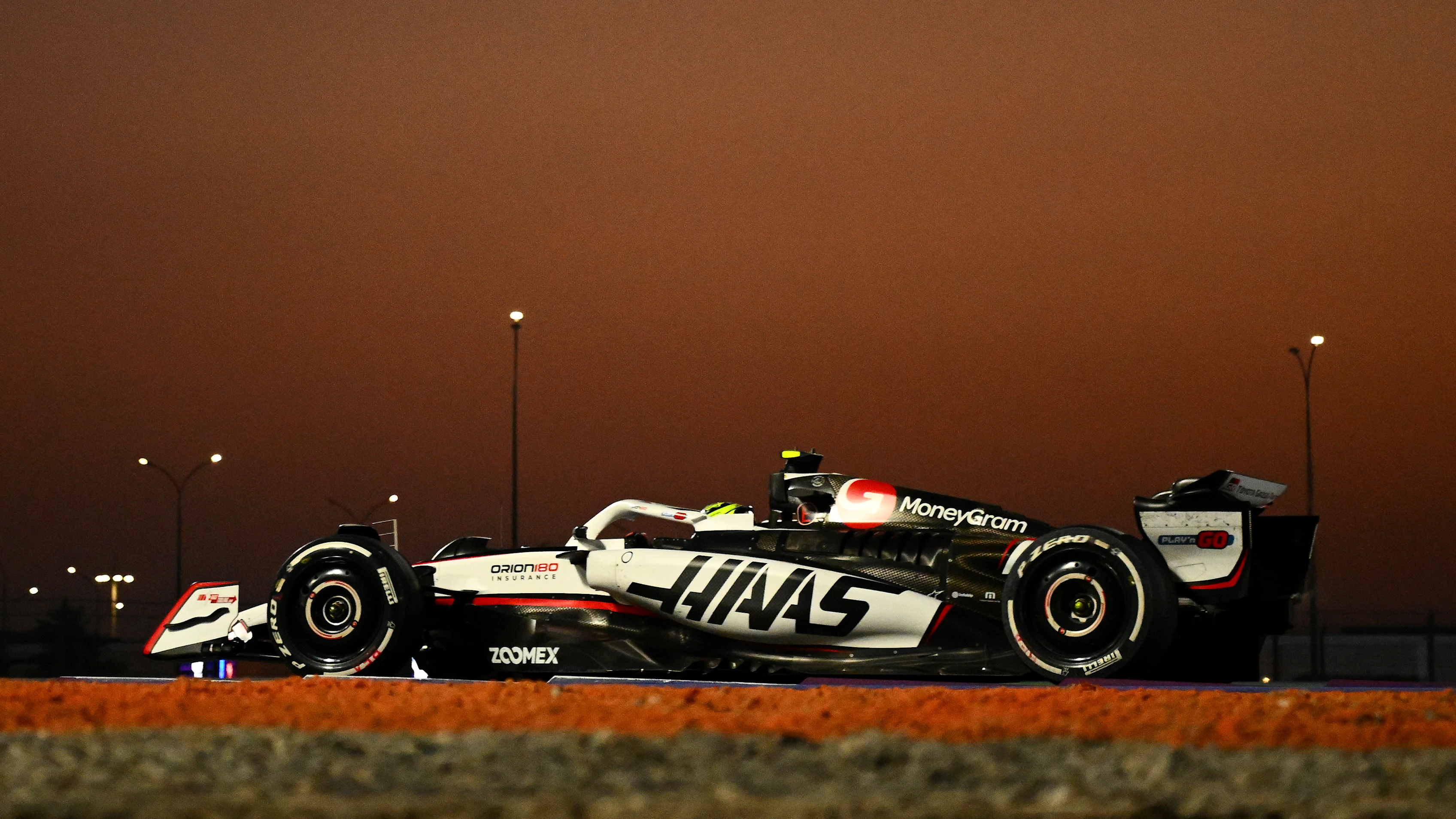 LUSAIL CITY, QATAR - NOVEMBER 28: Oliver Bearman of Great Britain driving the (87) Haas F1 VF-25 Ferrari on track during practice ahead of the F1 Grand Prix of Qatar at Lusail International Circuit on November 28, 2025 in Lusail City, Qatar. (Photo by Clive Mason/Getty Images)