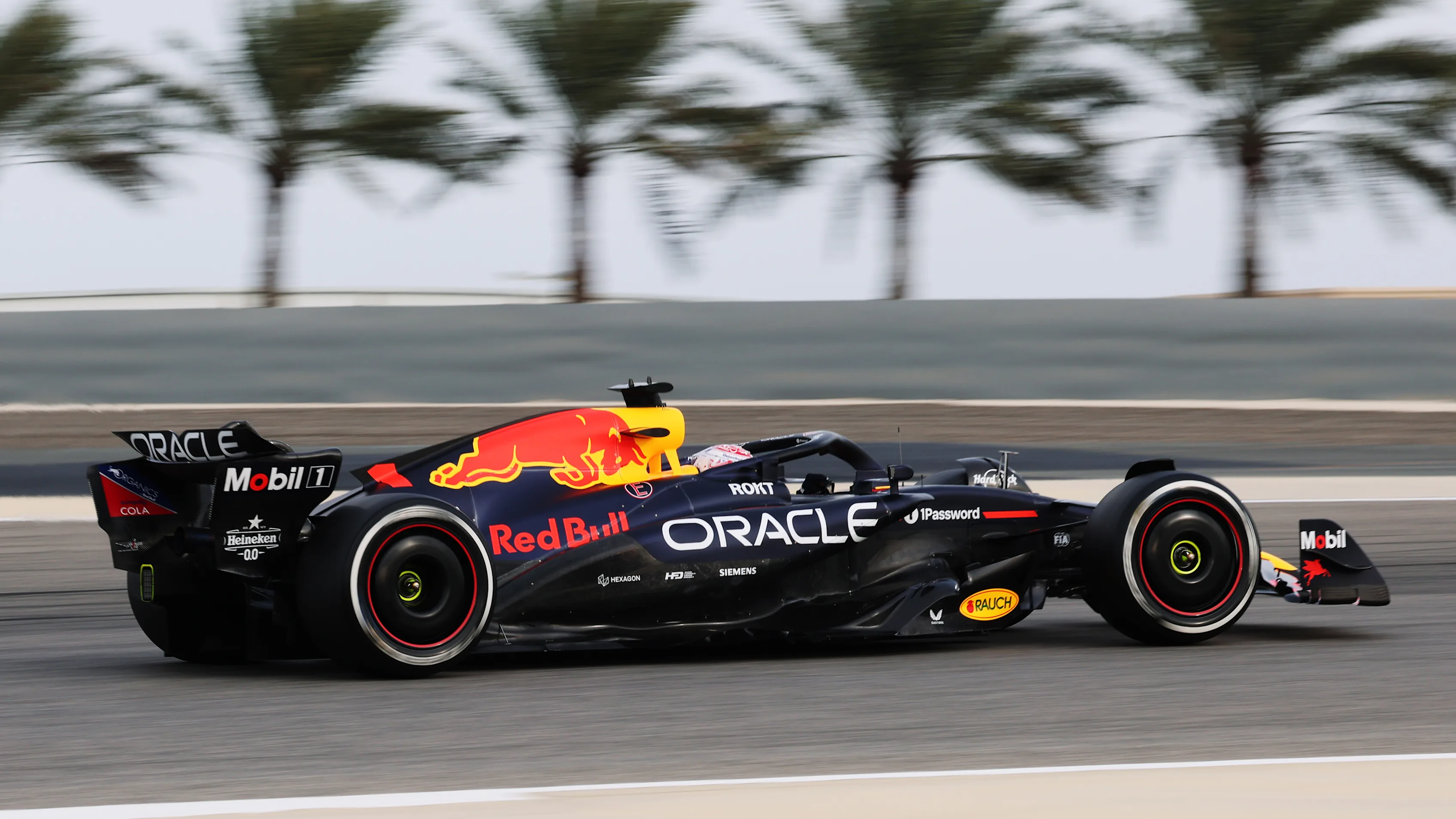 BAHRAIN, BAHRAIN - FEBRUARY 28: Max Verstappen of the Netherlands driving the (1) Oracle Red Bull