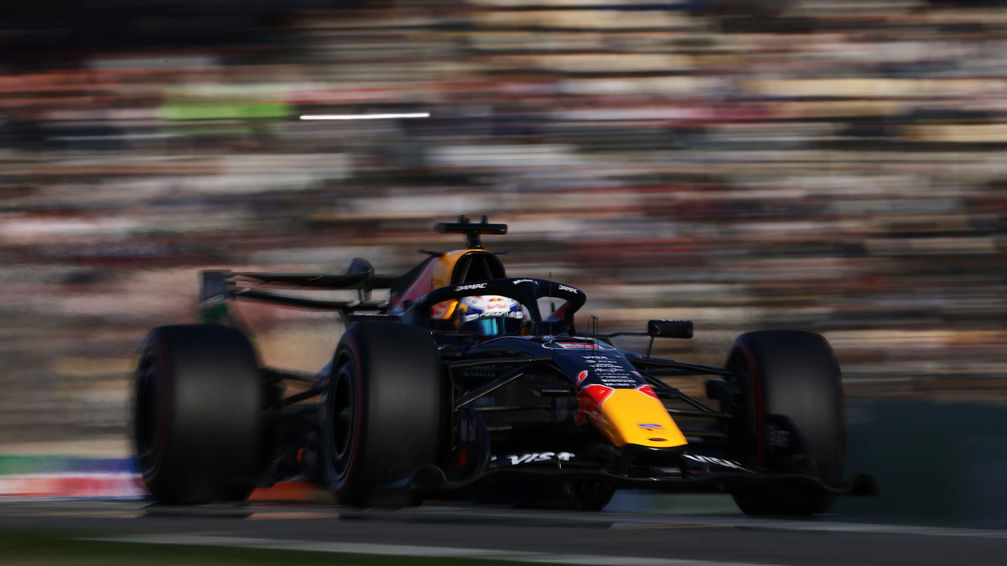 SHANGHAI, CHINA - MARCH 14: Max Verstappen of the Netherlands driving the (3) Oracle Red Bull Racing RB22 Red Bull Ford on track during qualifying ahead of the F1 Grand Prix of China at Shanghai International Circuit on March 14, 2026 in Shanghai, China. (Photo by Mark Thompson/Getty Images)
