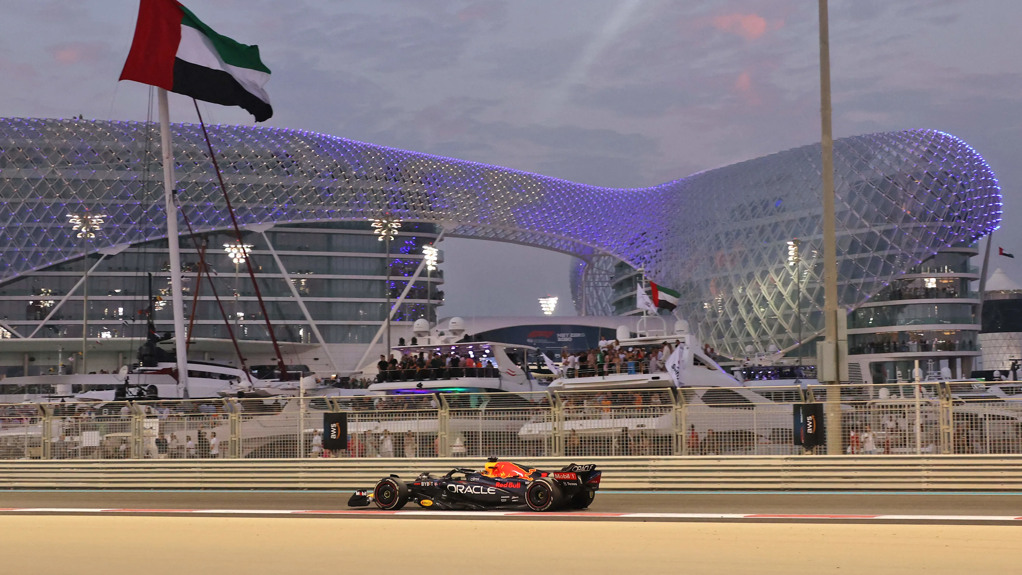 Red Bull's Dutch driver Max Verstappen drives during the Abu Dhabi Formula One Grand Prix at the