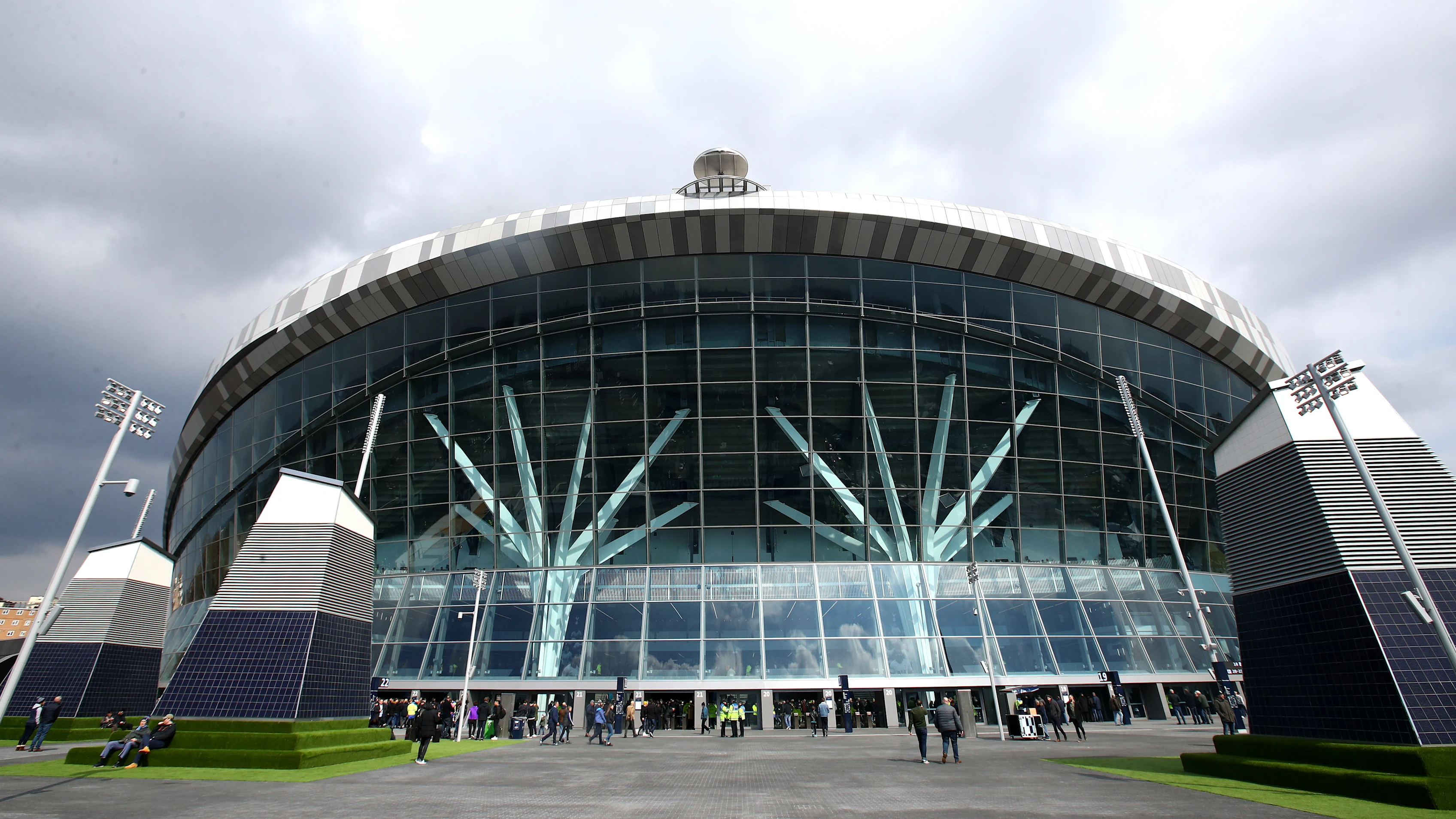 LONDON, ENGLAND - MAY 20: An aerial view of the Tottenham Hotspur stadium after the Premier League