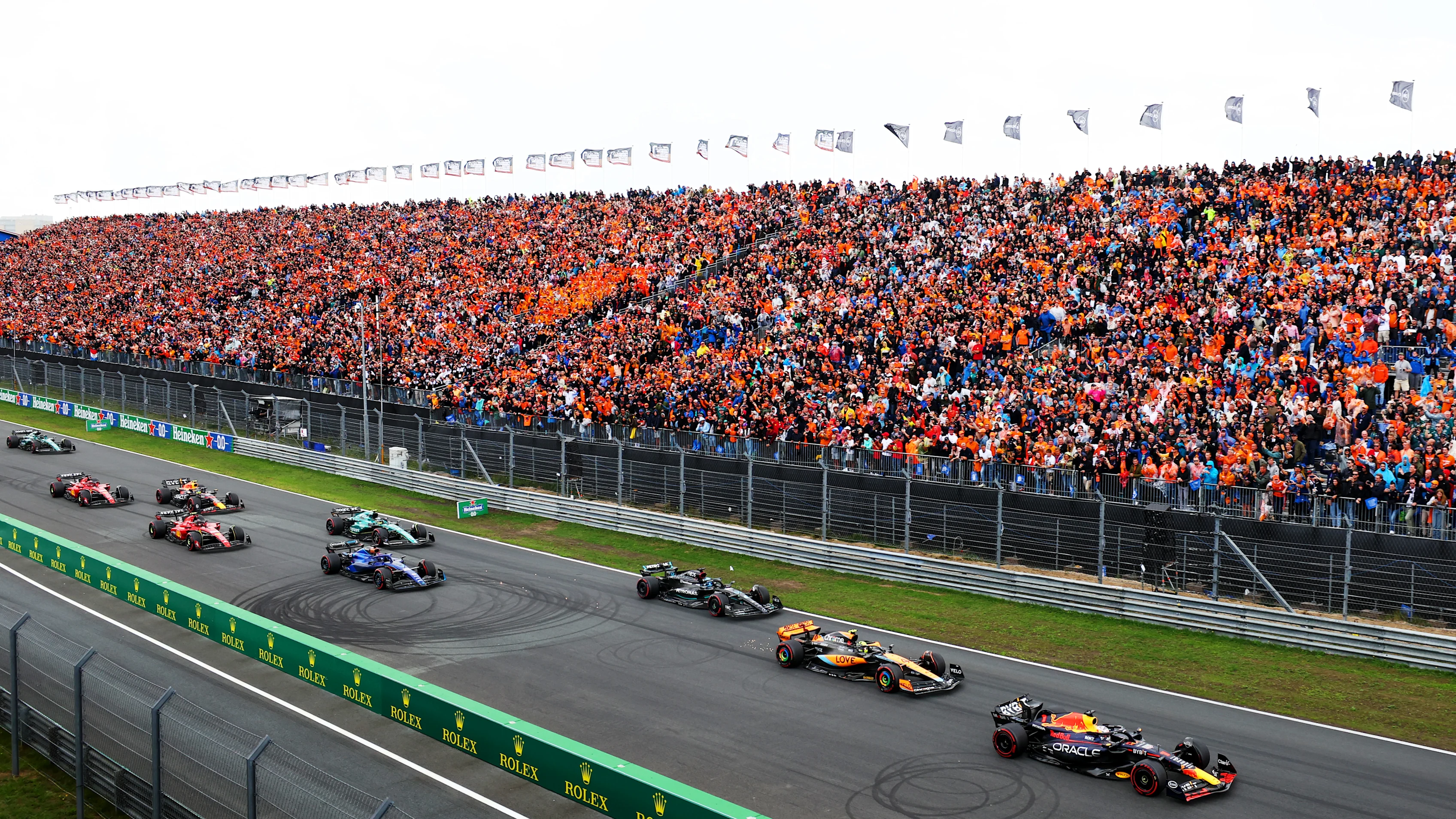 ZANDVOORT, NETHERLANDS - AUGUST 27: Max Verstappen of the Netherlands driving the (1) Oracle Red
