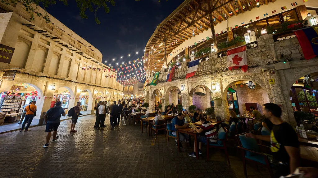 Doha, Qatar, 07.12.2022:  Streets of Souq Waqif during the FIFA World Cup Qatar 2022 at  on