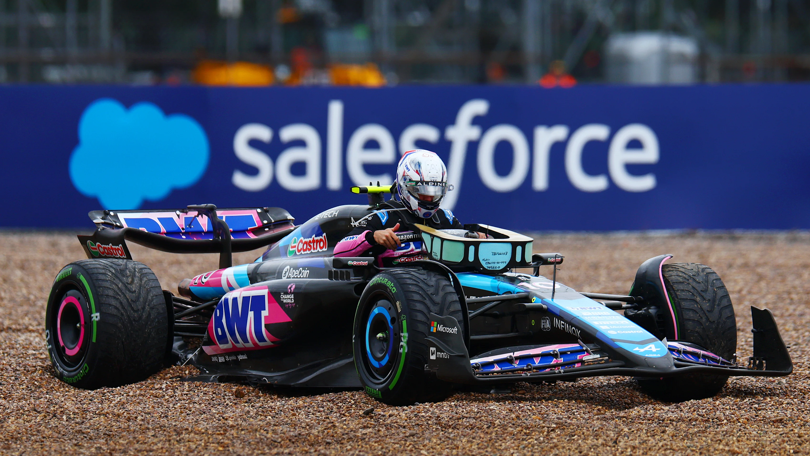 NORTHAMPTON, ENGLAND - JULY 06: Pierre Gasly of France driving the (10) Alpine F1 A524 Renault