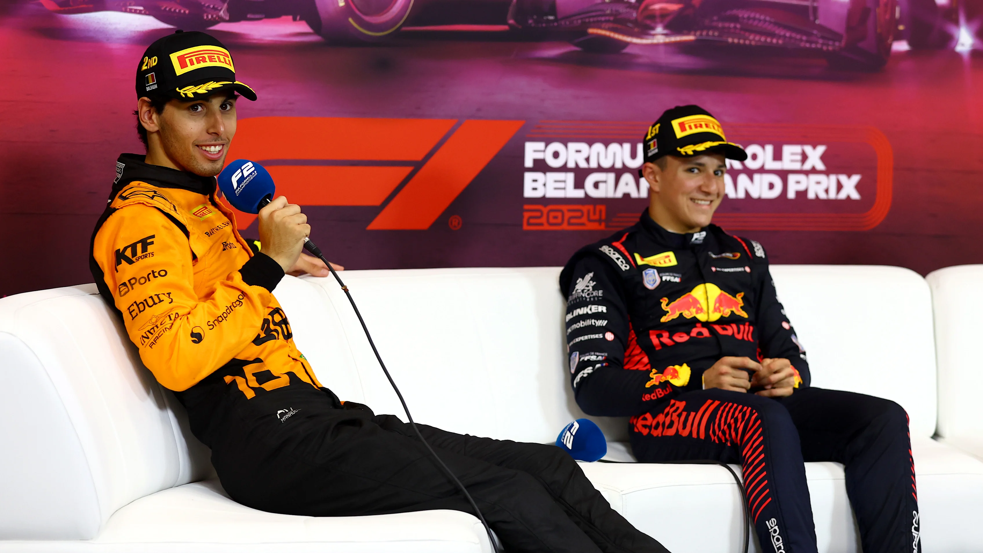 SPA, BELGIUM - JULY 28: Race winner Isack Hadjar of France and Campos Racing (20) and Second placed