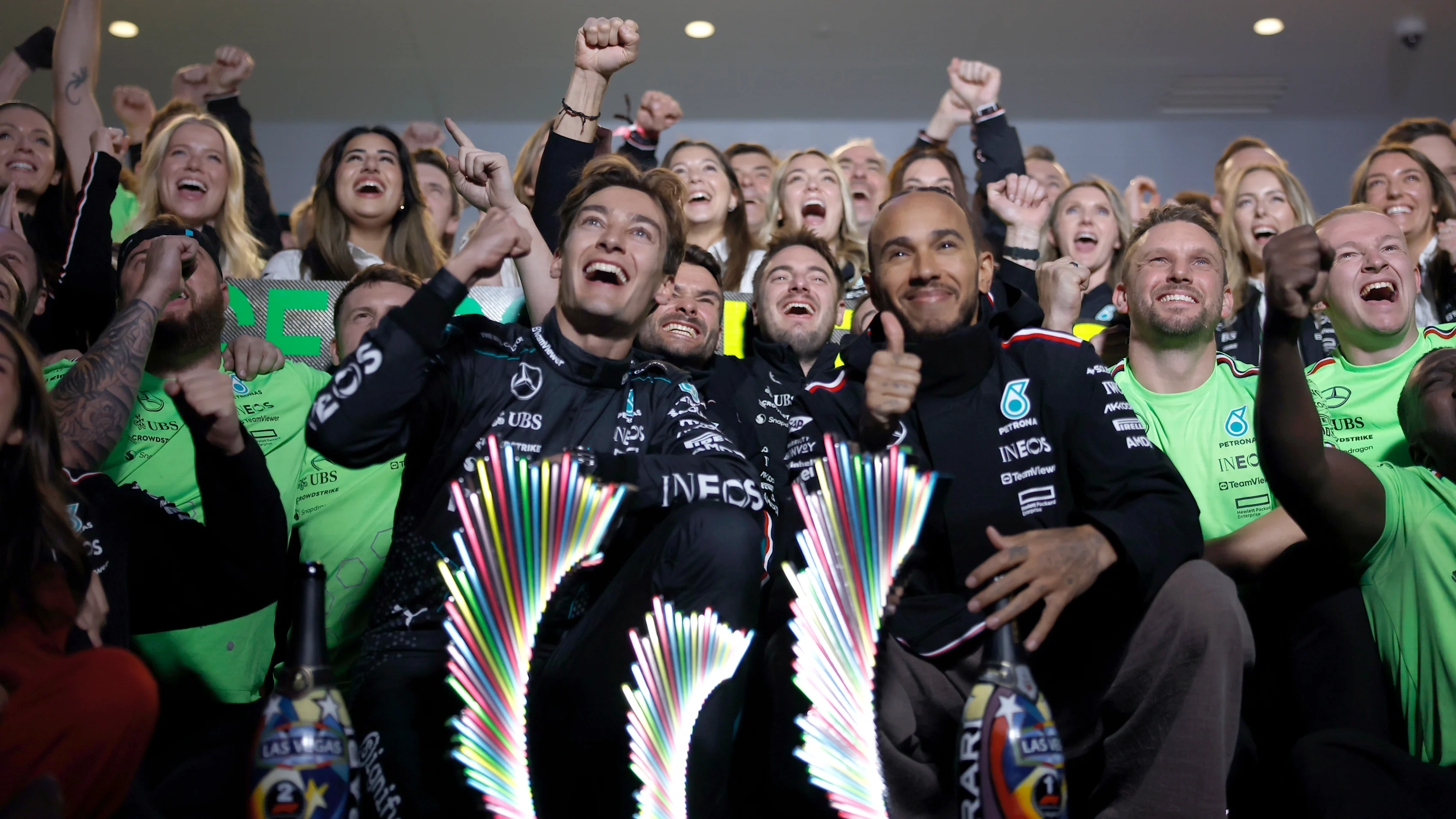 LAS VEGAS, UNITED STATES - NOVEMBER 24: George Russell, Mercedes-AMG F1 Team, 1st position, Sir