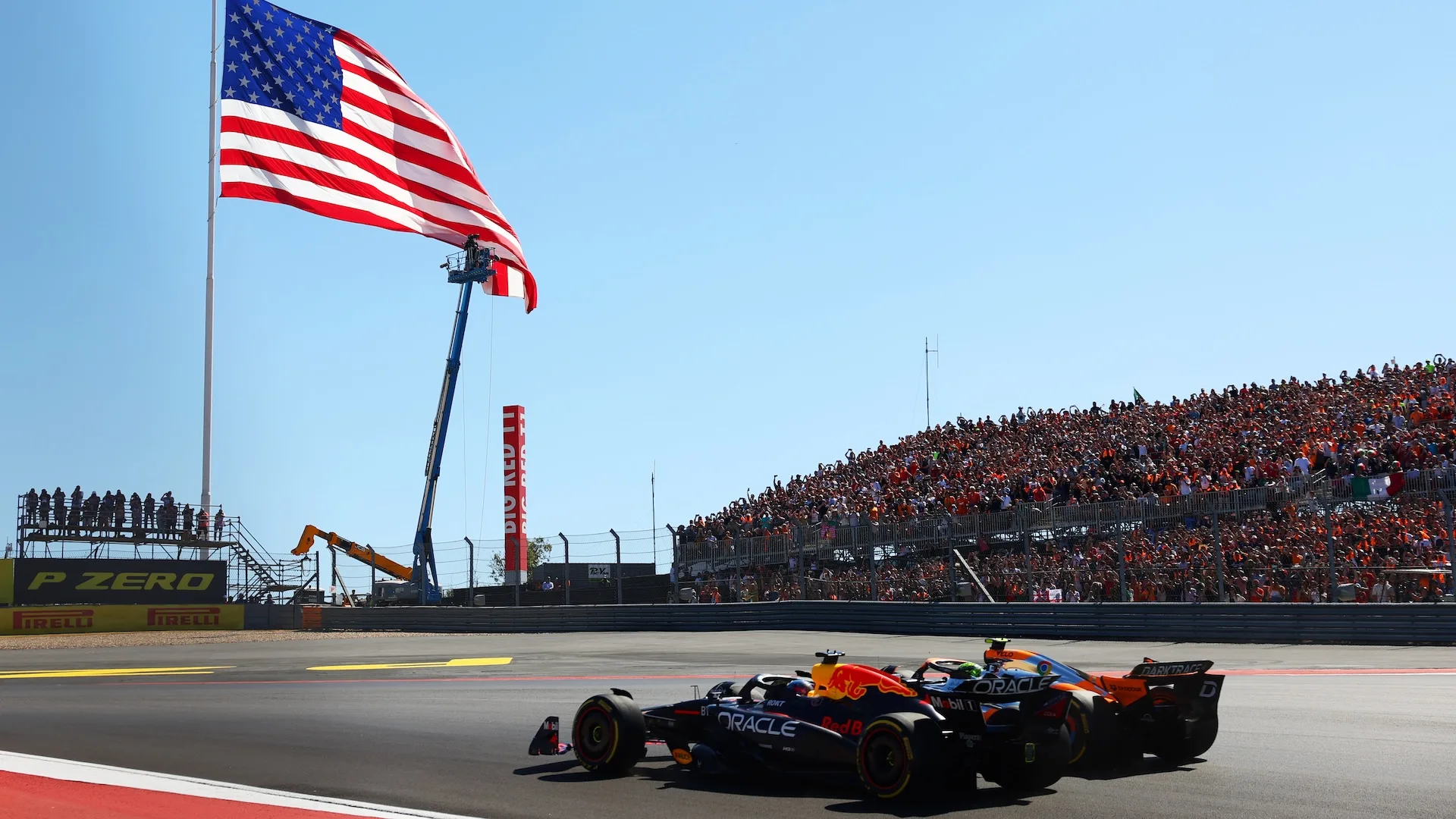 AUSTIN, TEXAS - OCTOBER 20: Max Verstappen of the Netherlands driving the (1) Oracle Red Bull