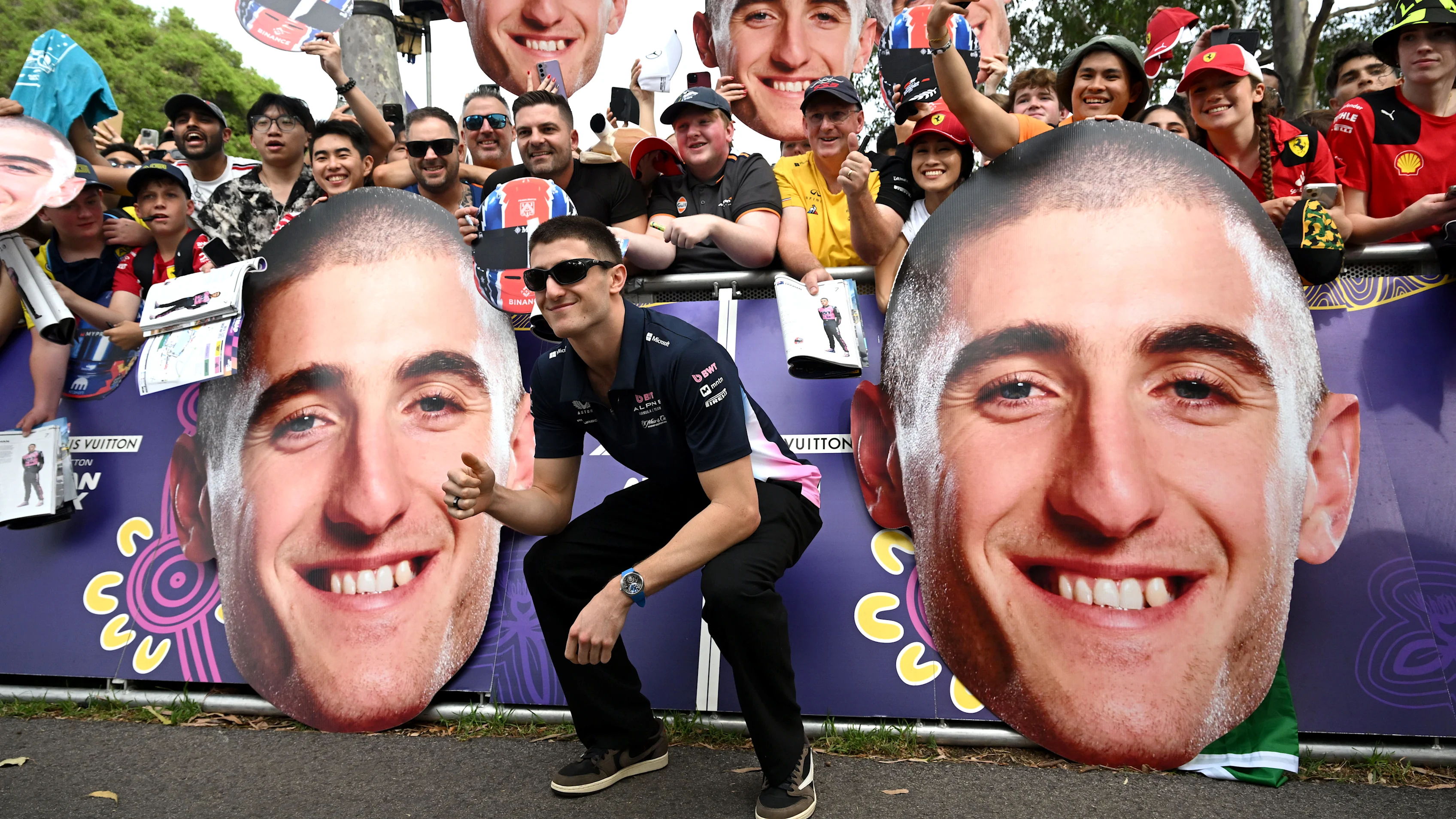 MELBOURNE, AUSTRALIA - MARCH 15: Fans gather for autographs prior to final practice ahead of the F1