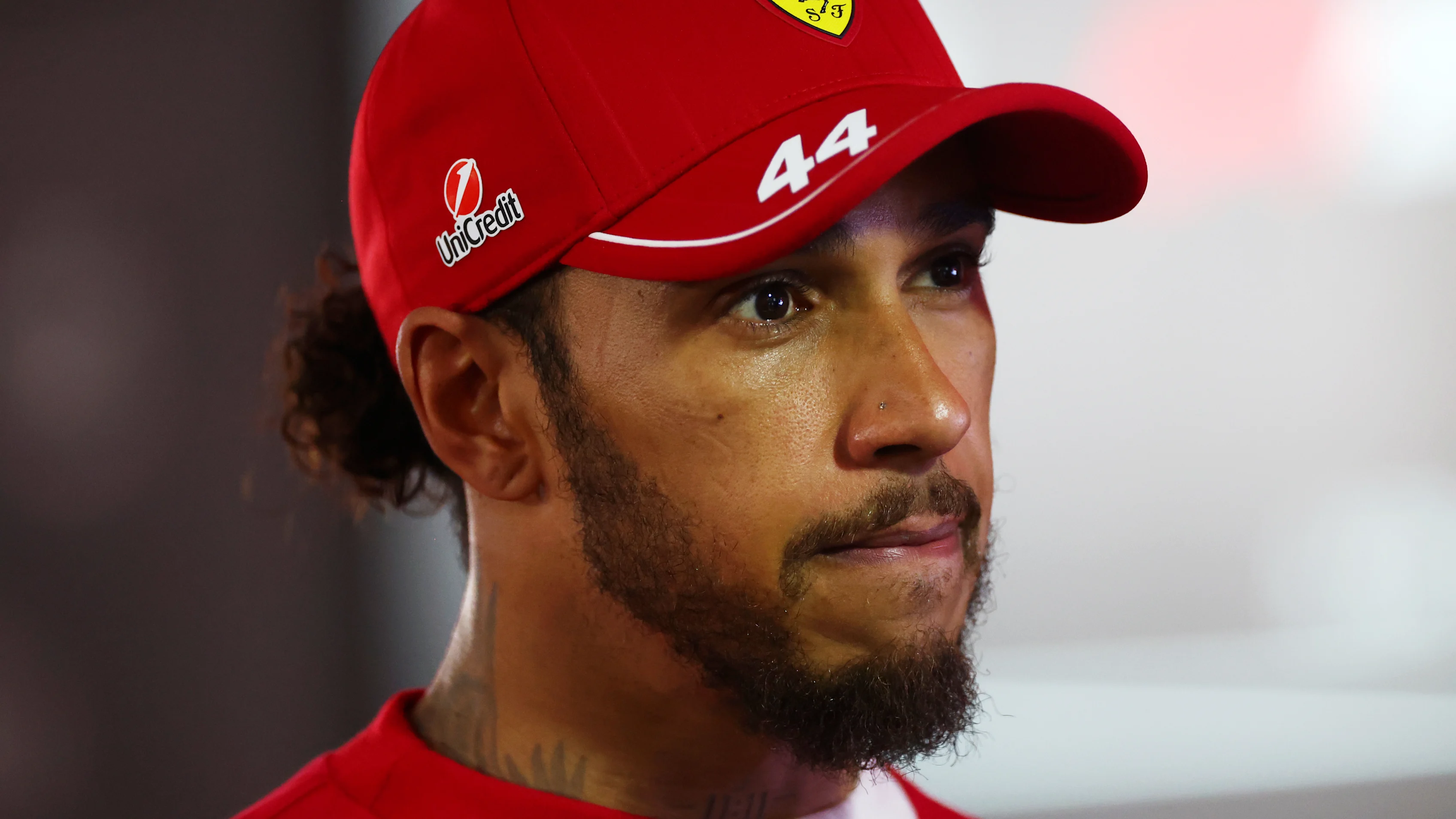 BAHRAIN, BAHRAIN - APRIL 13: Lewis Hamilton of Great Britain driving the (44) Scuderia Ferrari