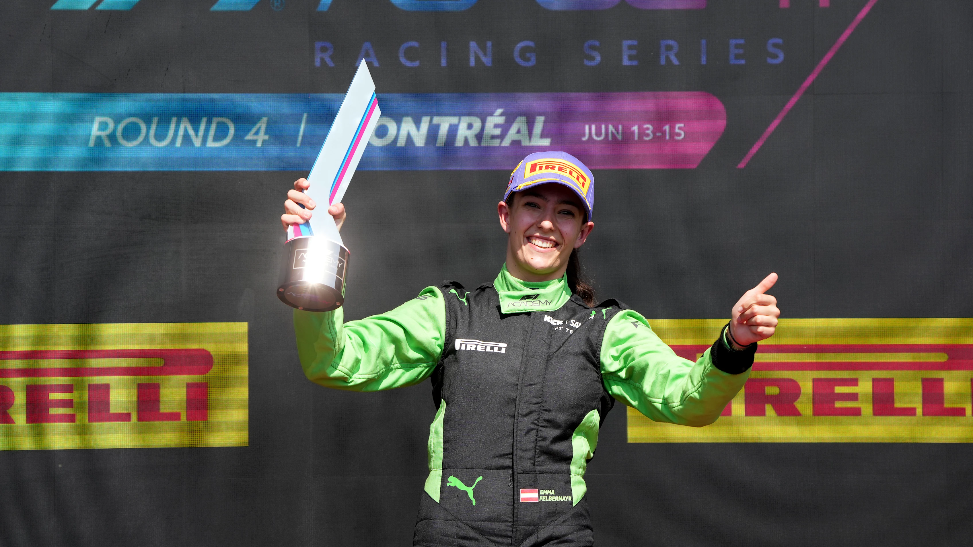 MONTREAL, QUEBEC - JUNE 14: Race winner Emma Felbermayr of Austria and Rodin Motorsport (5)