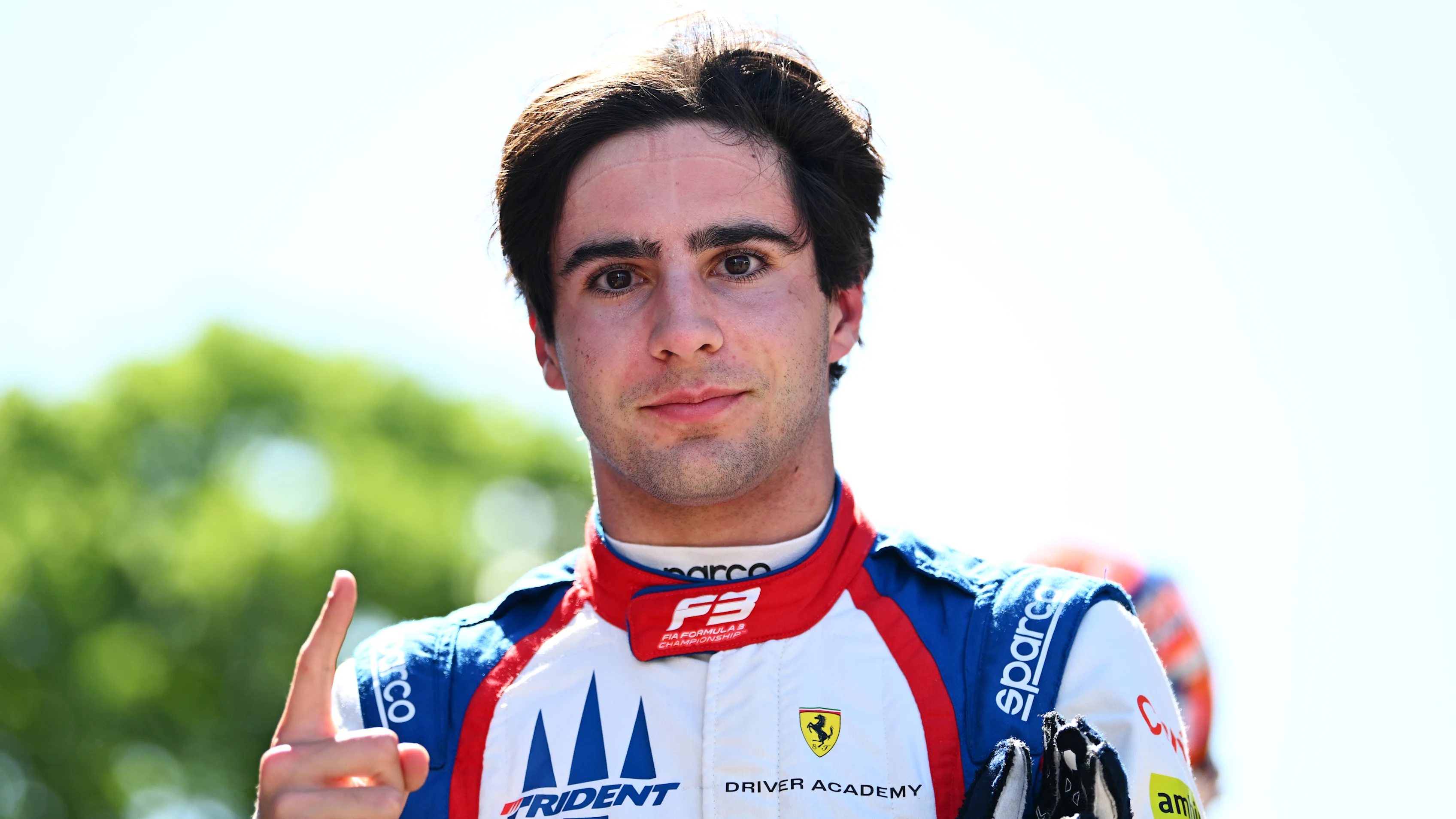 IMOLA, ITALY - MAY 16: Pole position qualifier Rafael Camara of Brazil and Trident (5) gives a