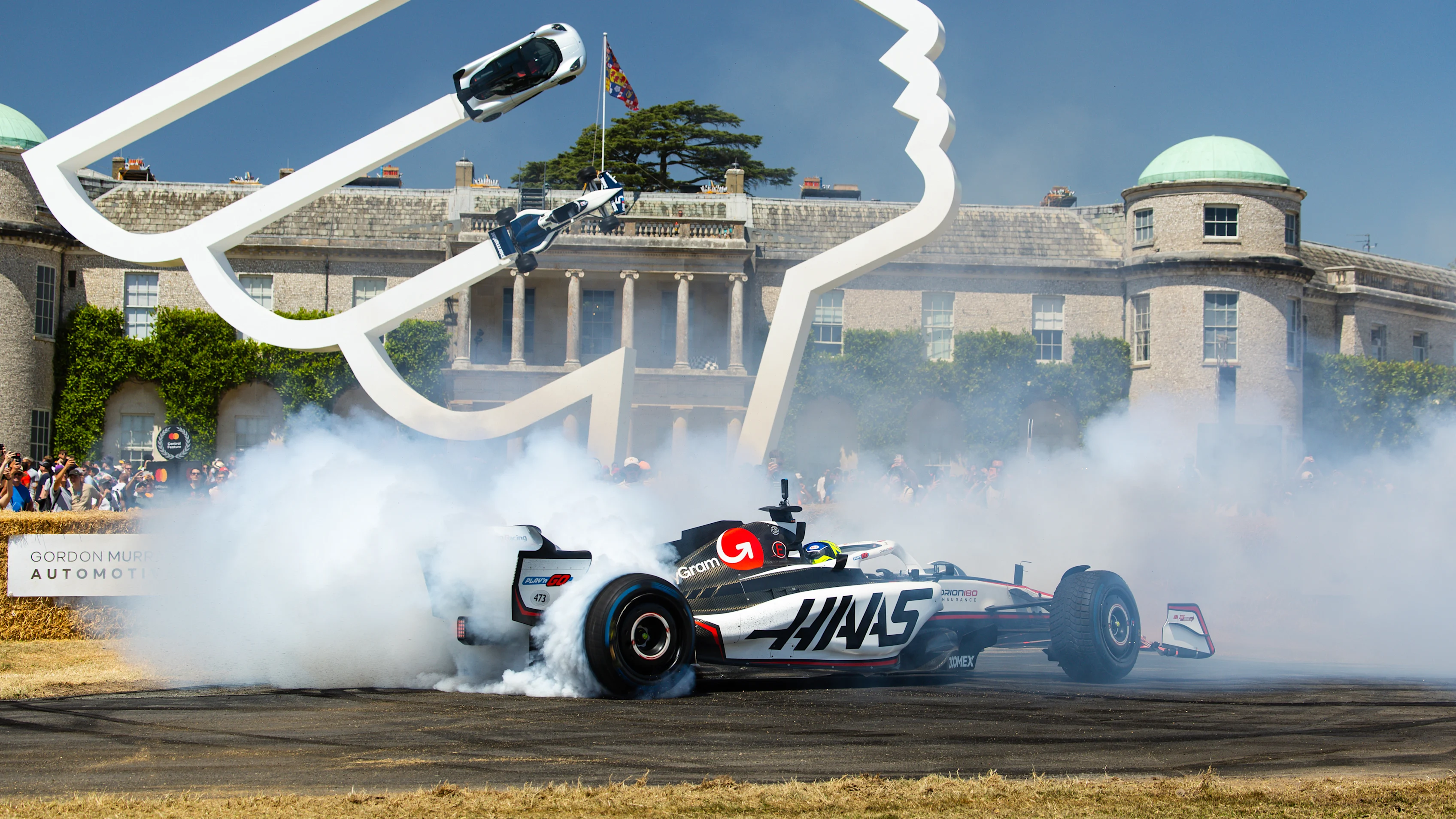 Ollie Bearman drives the Haas VF-23 during the Goodwood Festival of Speed