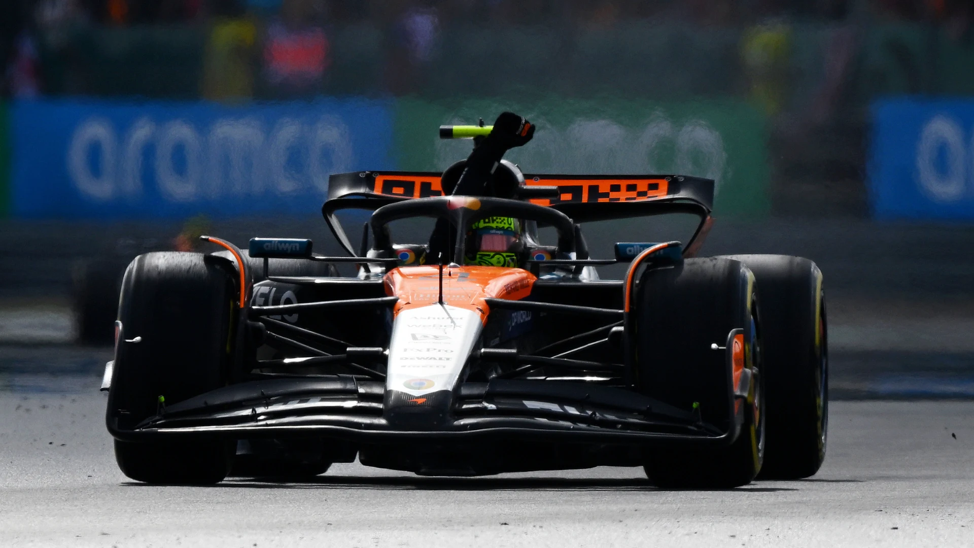 NORTHAMPTON, ENGLAND - JULY 06: Lando Norris of Great Britain and McLaren prepares to drive in the