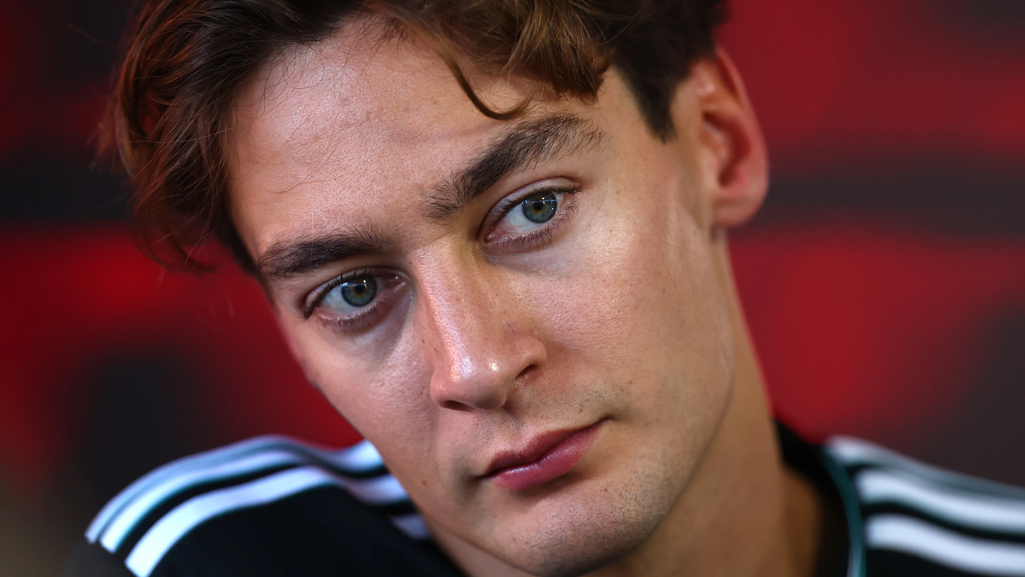 MONZA, ITALY - SEPTEMBER 06: Sixth placed qualifier George Russell of Great Britain and Mercedes