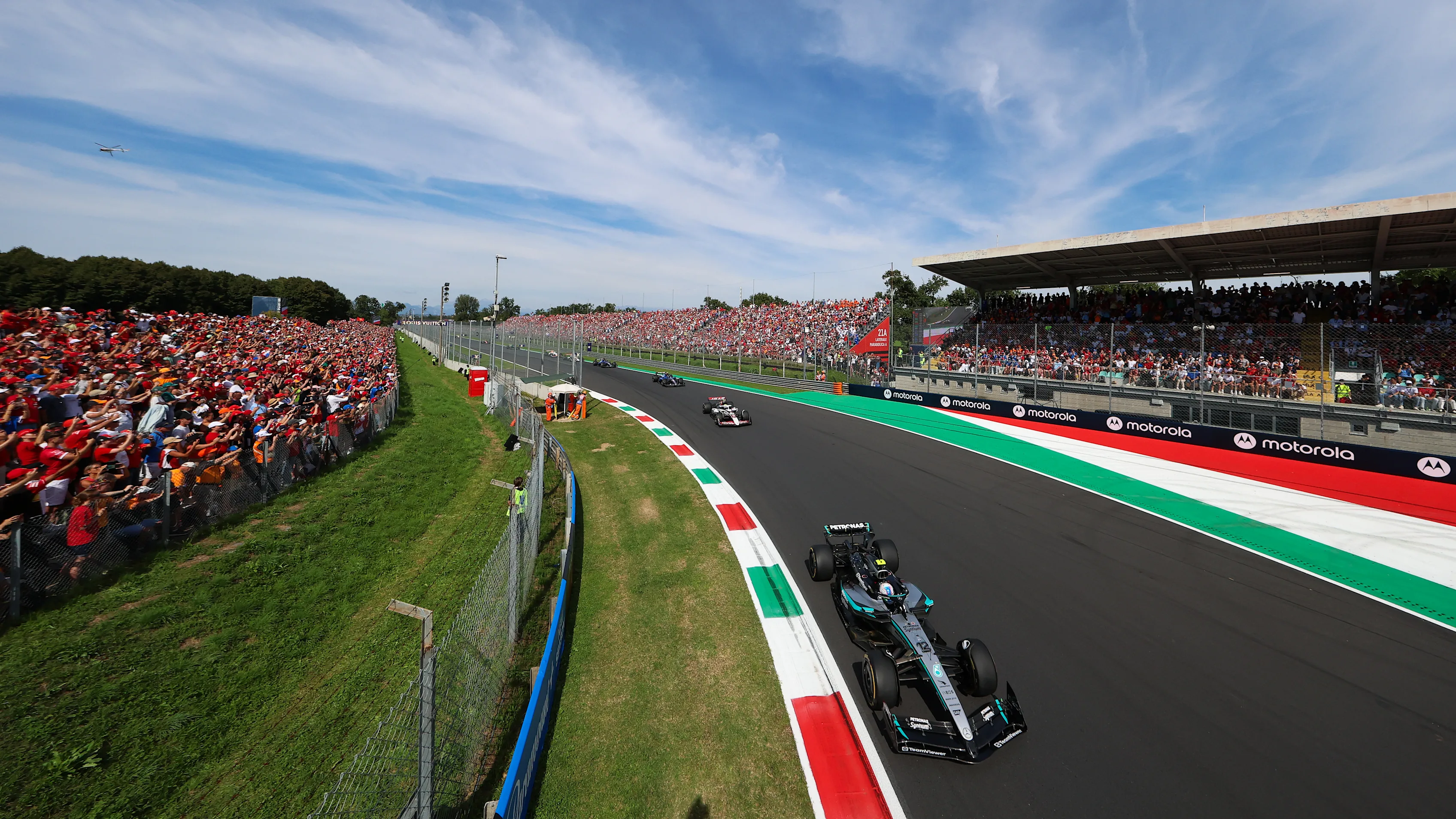 MONZA, ITALY - SEPTEMBER 07: Andrea Kimi Antonelli of Italy driving the (12) Mercedes AMG Petronas