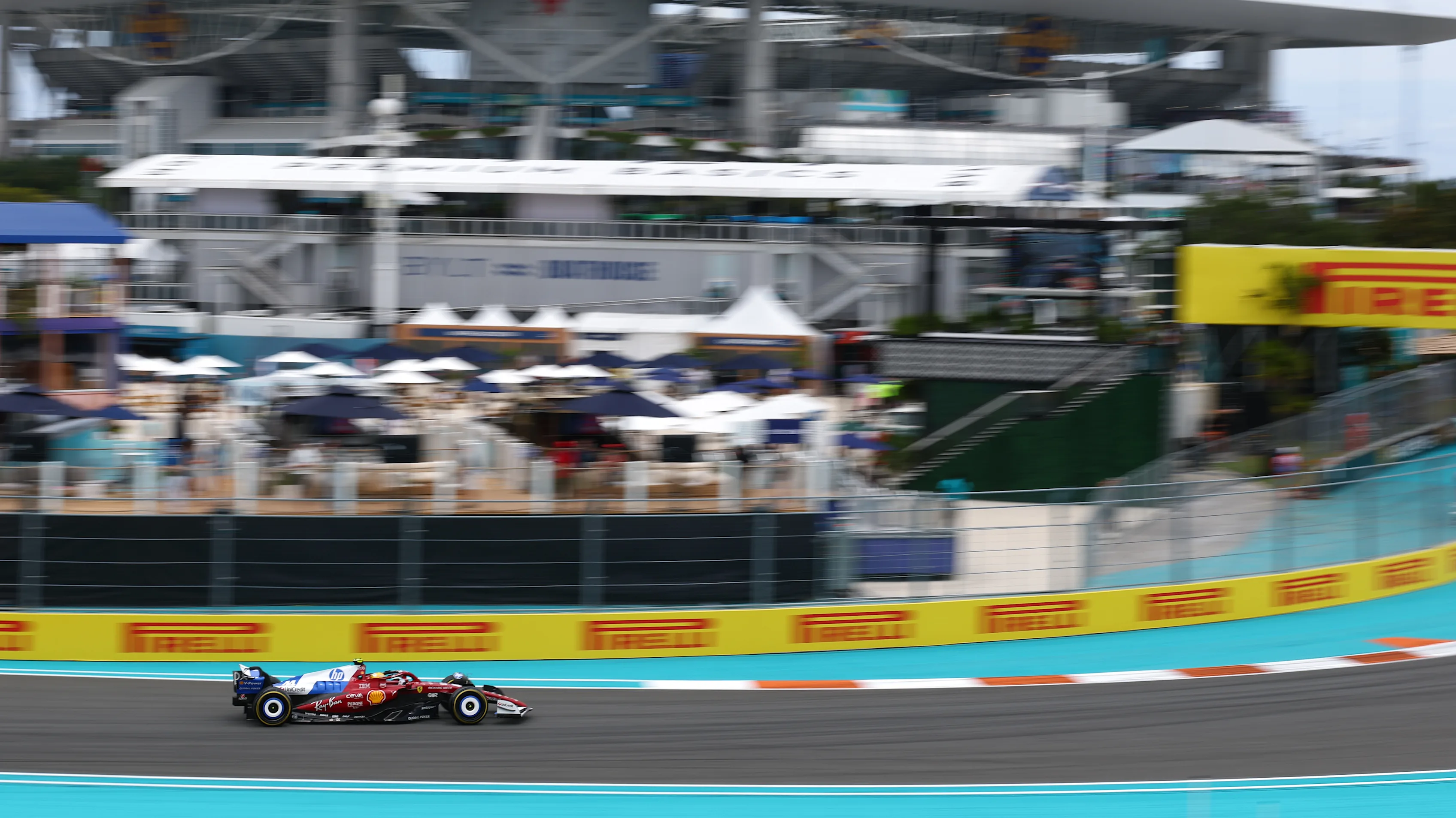 MIAMI, FLORIDA - MAY 02: Lewis Hamilton of Great Britain driving the (44) Scuderia Ferrari SF-25 on
