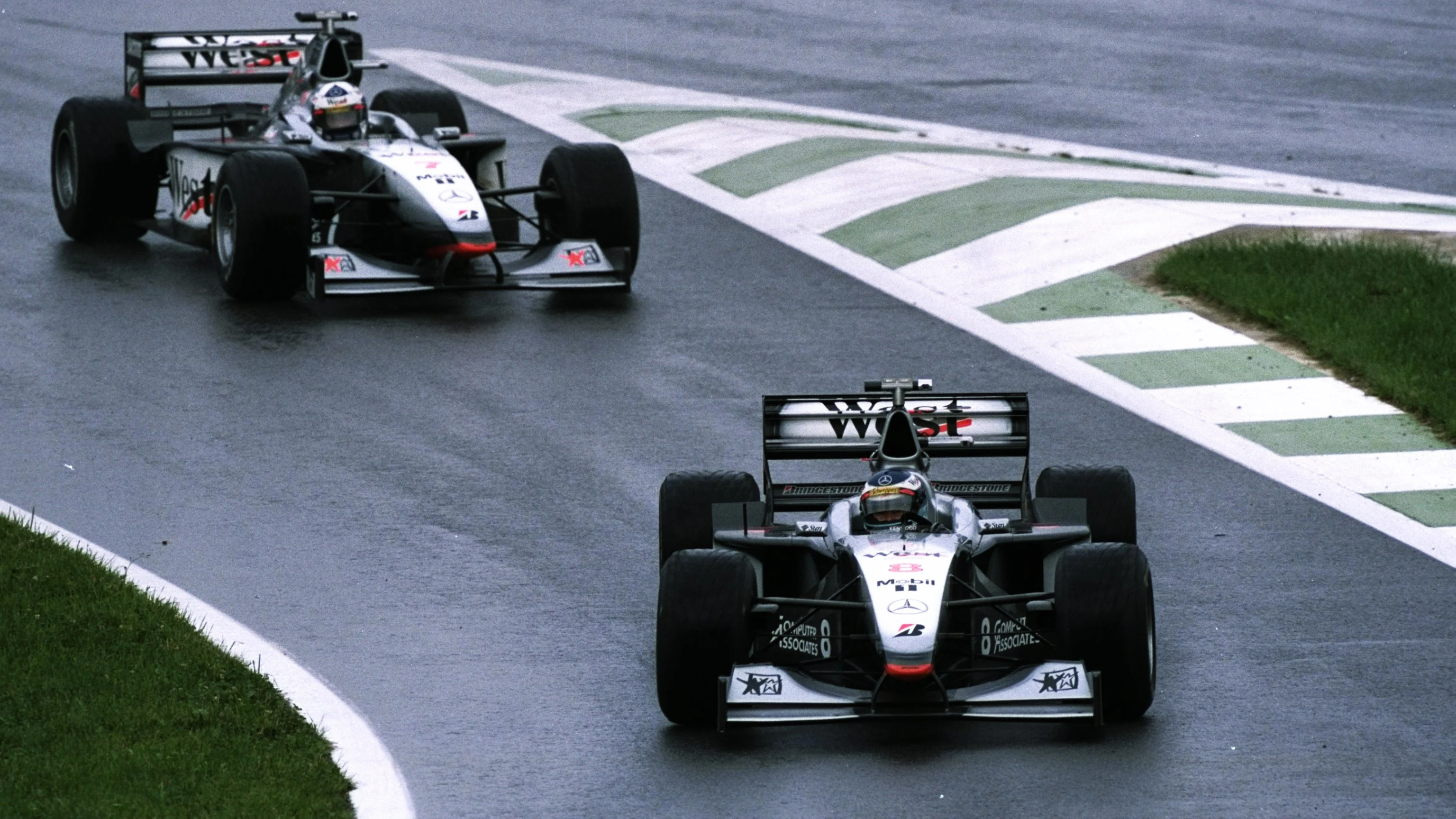 25 Jul 1998:  McLaren-Mercedes drivers Mika Hakkinen of Finland and David Coulthard of Great