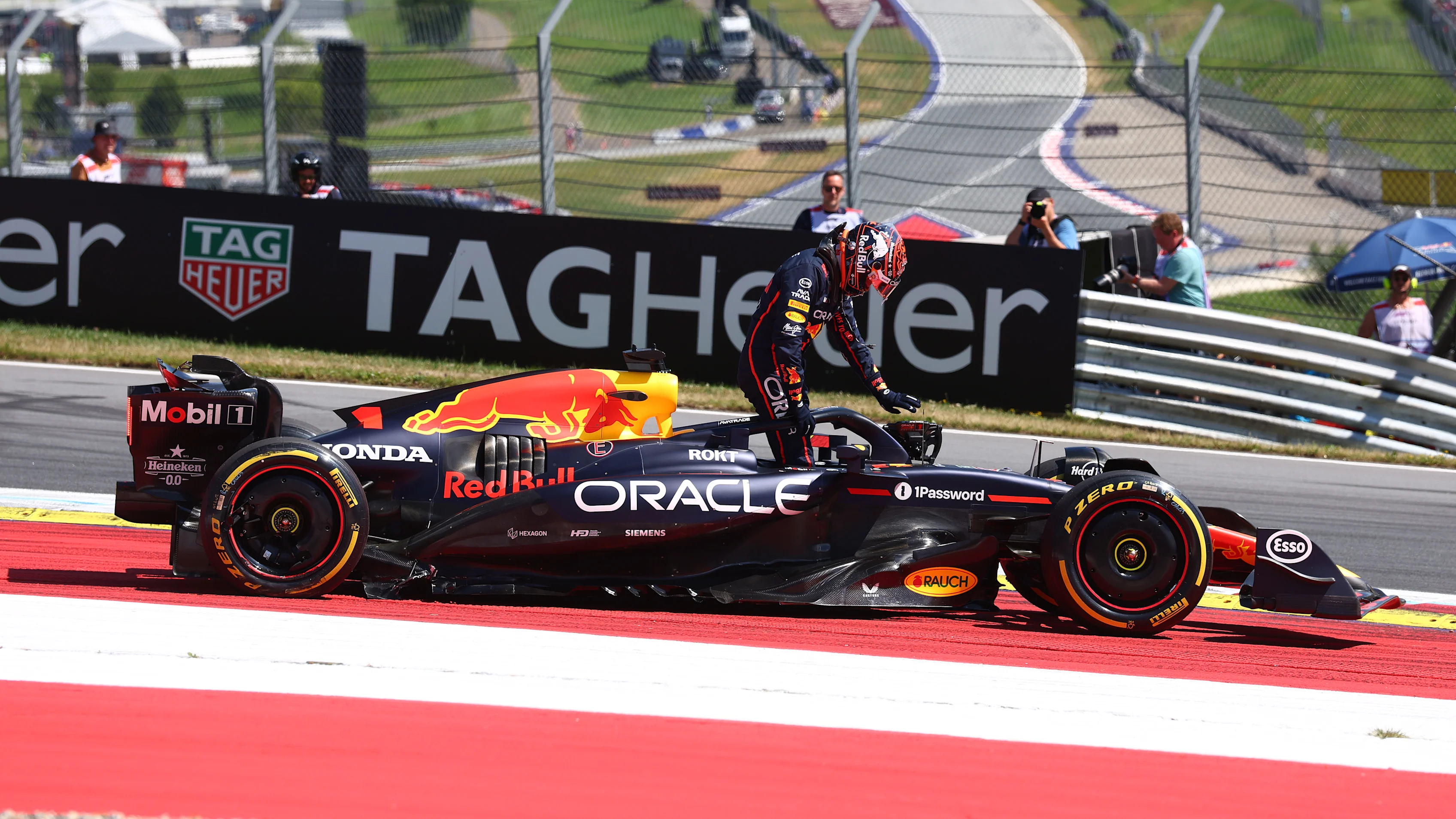 SPIELBERG, AUSTRIA - JUNE 29: Max Verstappen of the Netherlands and Oracle Red Bull Racing climbs