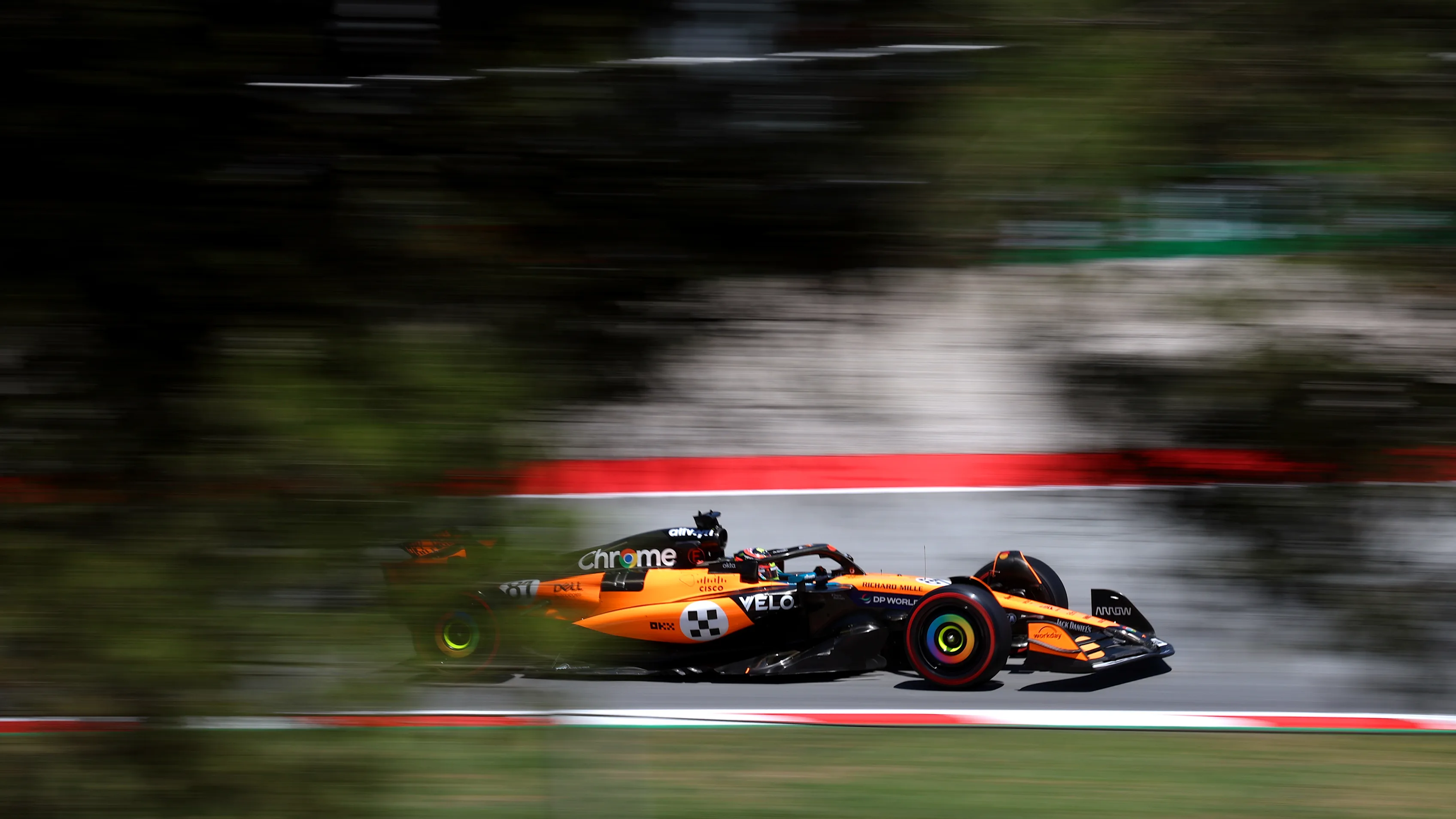 BARCELONA, SPAIN - MAY 30: Oscar Piastri of Australia driving the (81) McLaren MCL39 Mercedes on