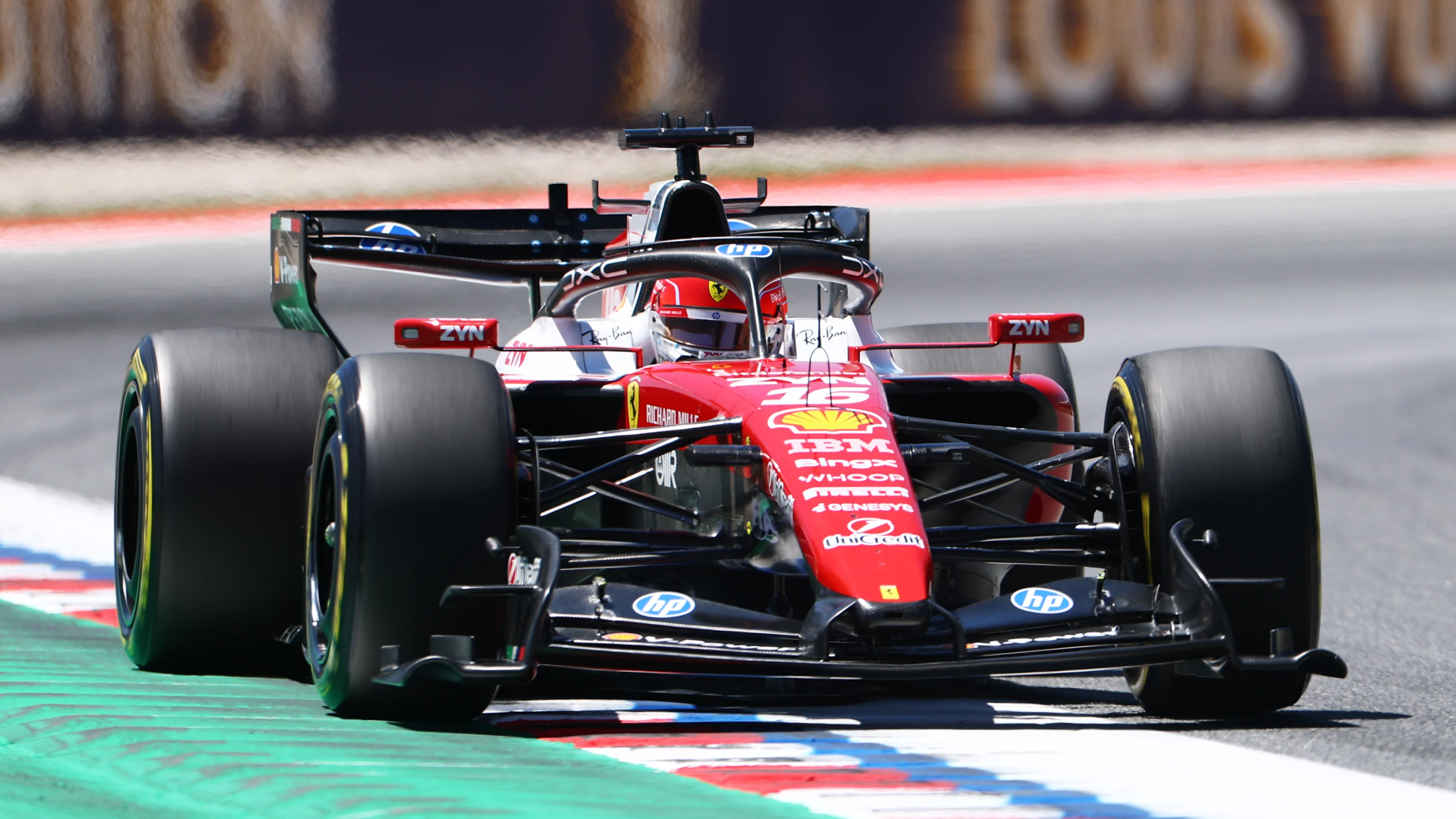 BARCELONA, SPAIN - JUNE 12: Charles Leclerc of Monaco driving the (16) Scuderia Ferrari SF-26 on