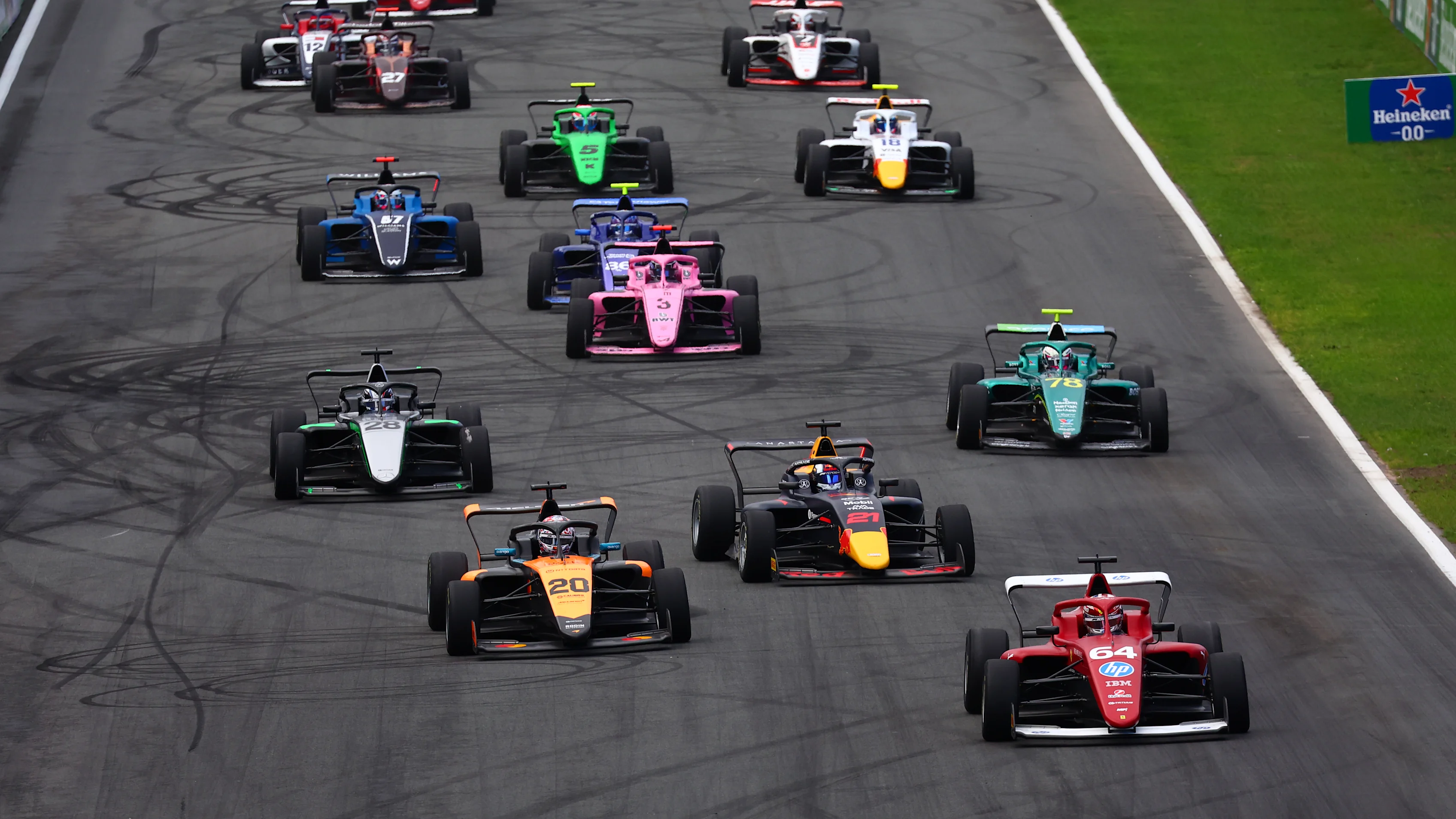 ZANDVOORT, NETHERLANDS - AUGUST 31: Maya Weug of Netherlands and MP Motorsport (64) leads Ella