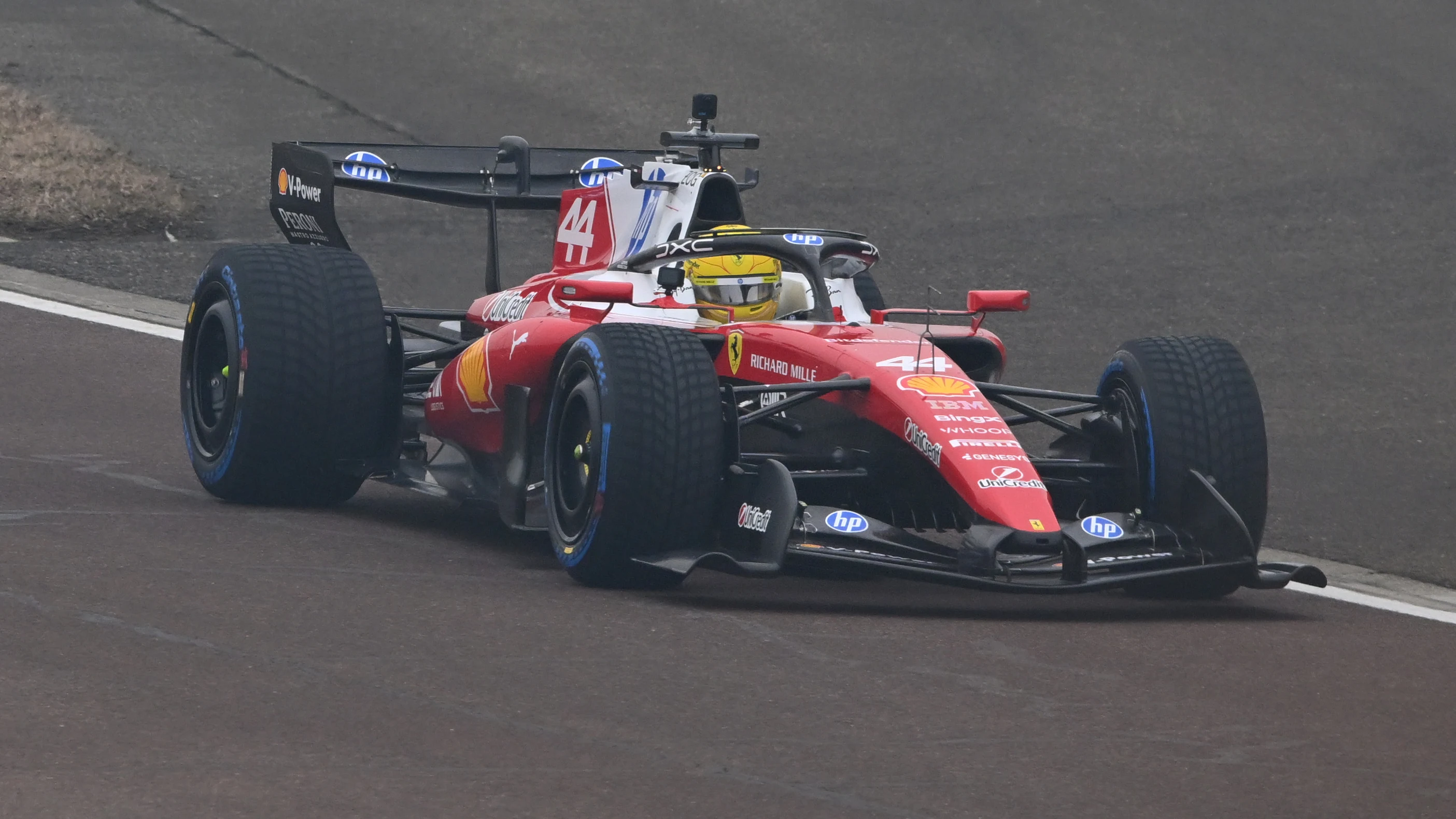FIORANO MODENESE, ITALY - JANUARY 23: Lewis Hamilton of Great Britain driving the (44) Scuderia