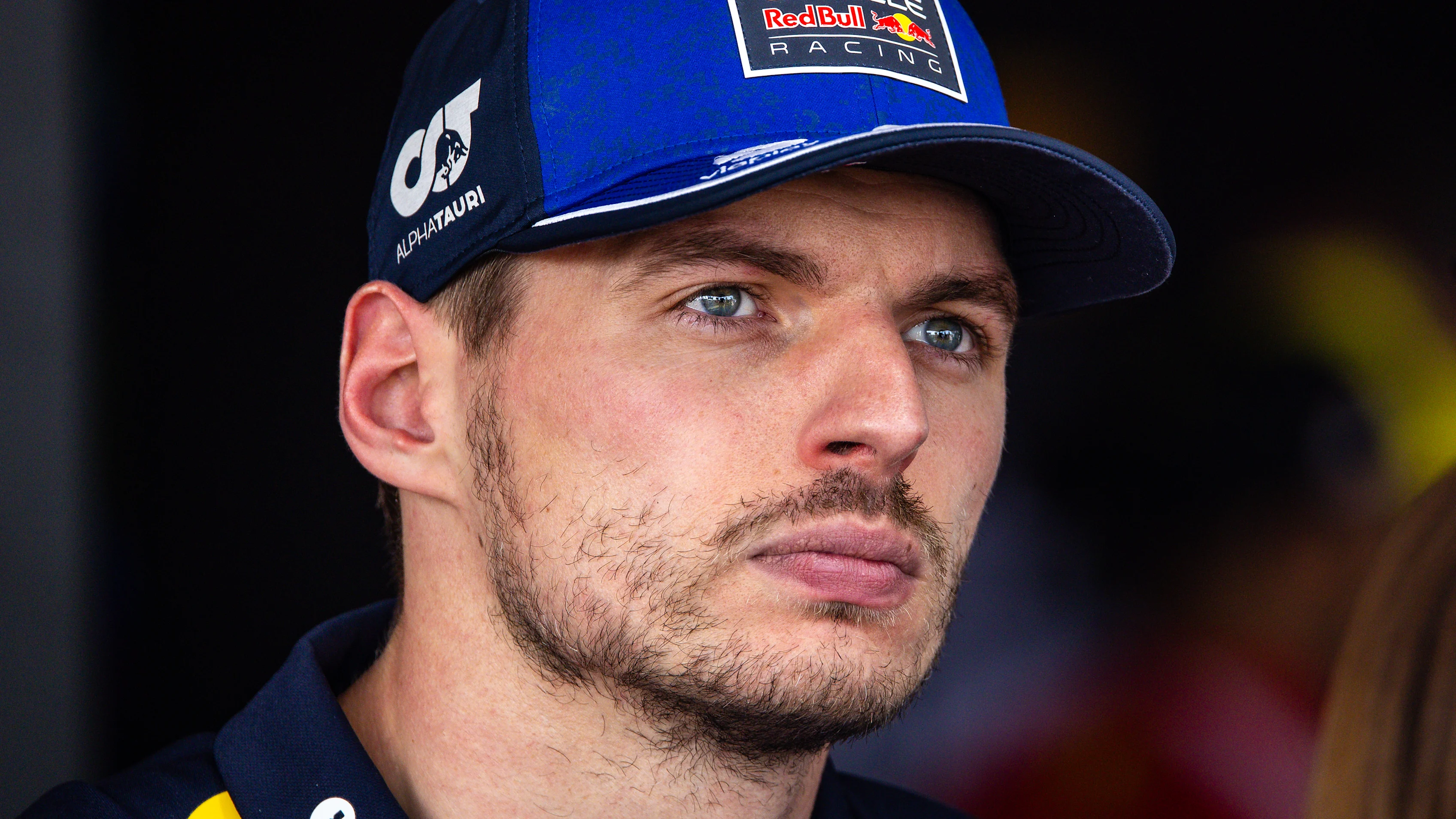 NORTHAMPTON, ENGLAND - JULY 05: Max Verstappen of the Netherlands and Oracle Red Bull Racing looks