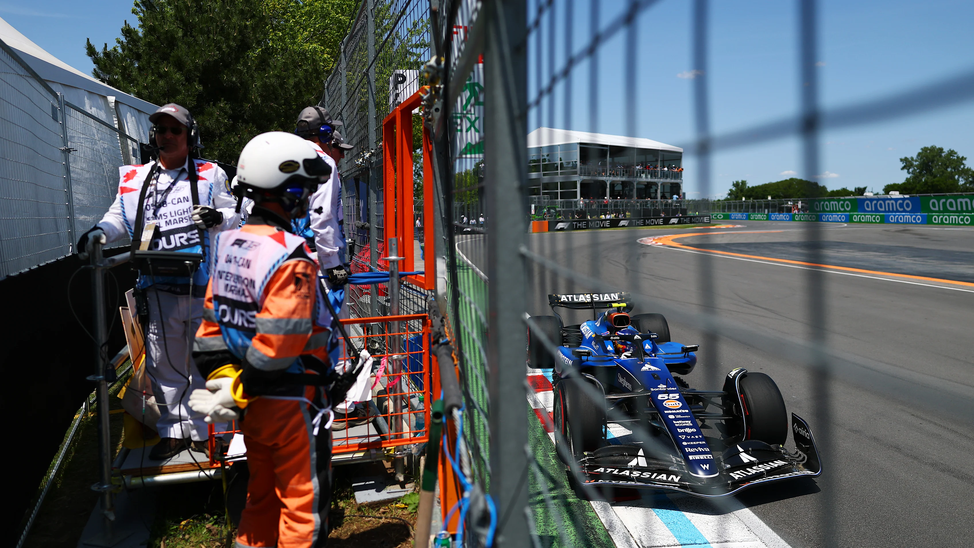 MONTREAL, QUEBEC - JUNE 14: Carlos Sainz of Spain driving the (55) Williams FW47 Mercedes on track