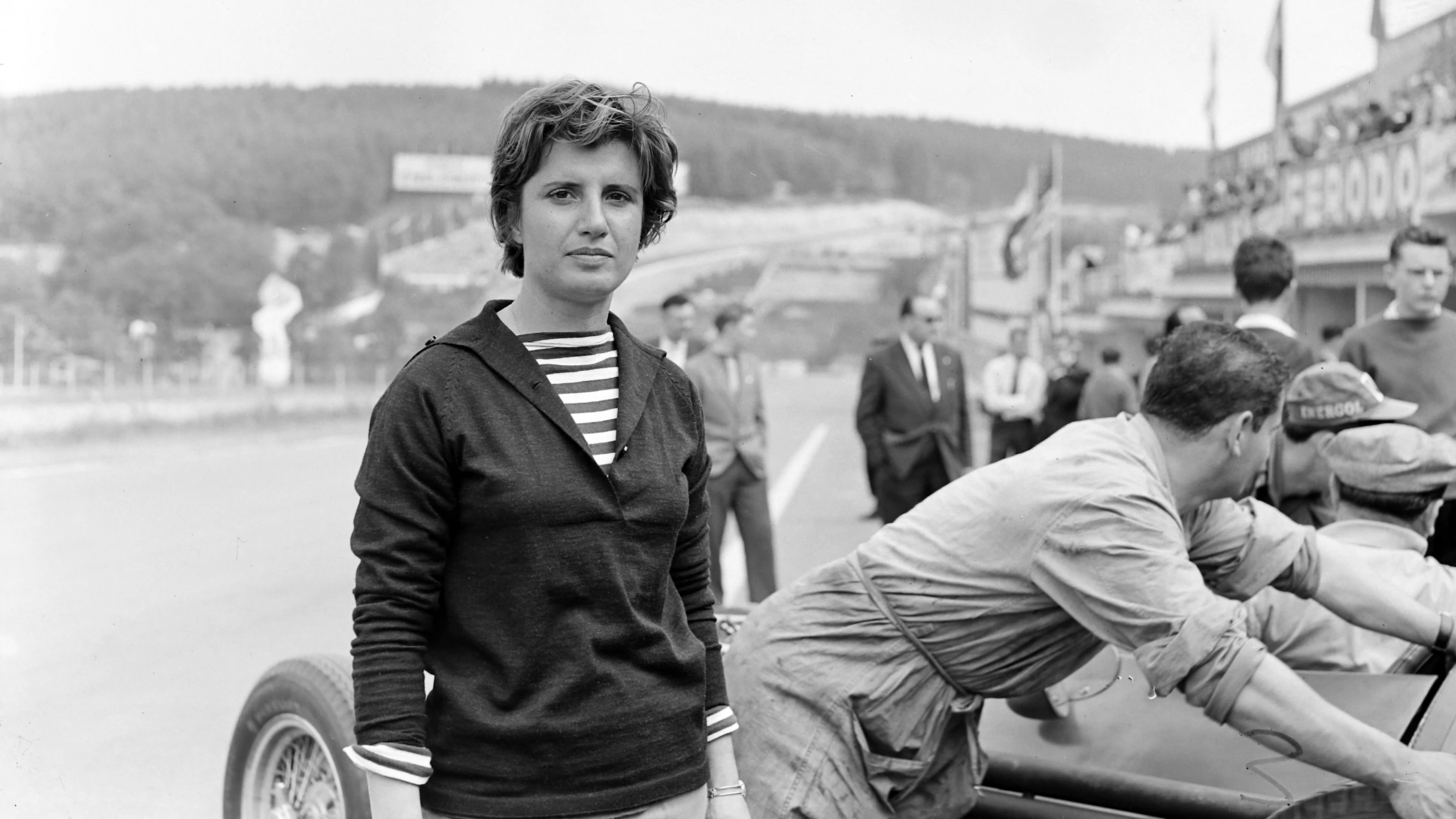 JUNE 15: Maria Teresa de Filippis during the Belgian GP on June 15, 1958. (Photo by Autocar/LAT