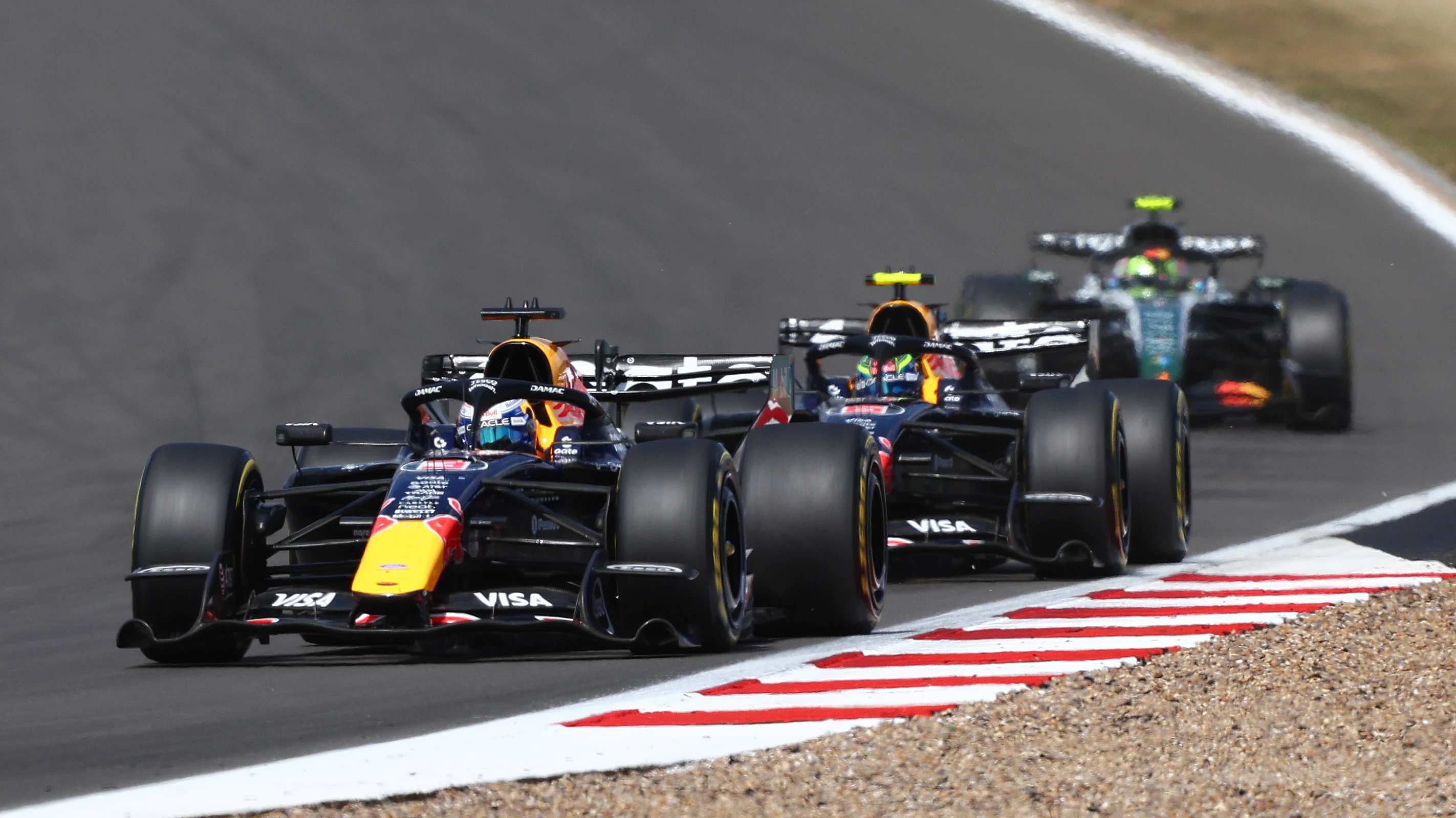 NORTHAMPTON, ENGLAND - JULY 05: Max Verstappen of the Netherlands driving the (3) Oracle Red Bull