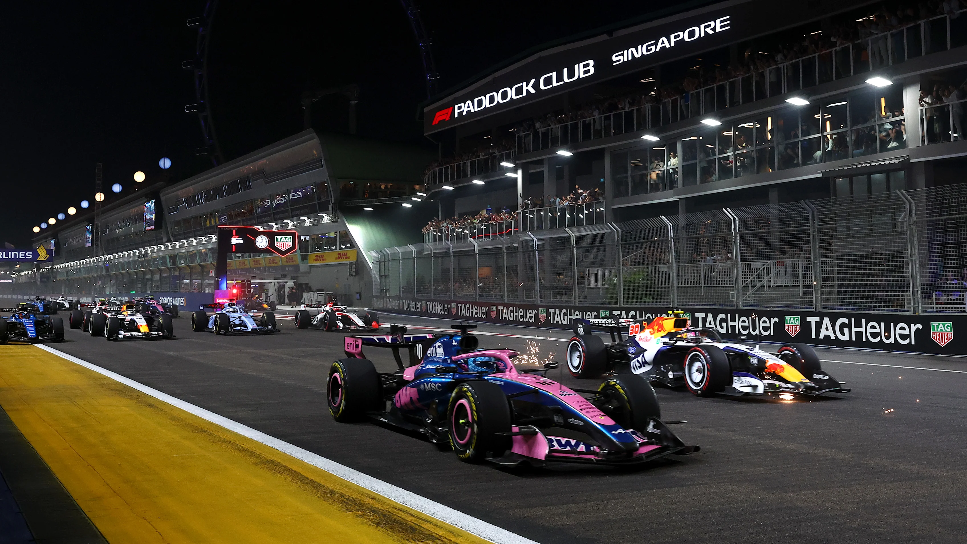 SINGAPORE, SINGAPORE - OCTOBER 11: Pierre Gasly of France driving the (10) Alpine F1 A526 Mercedes