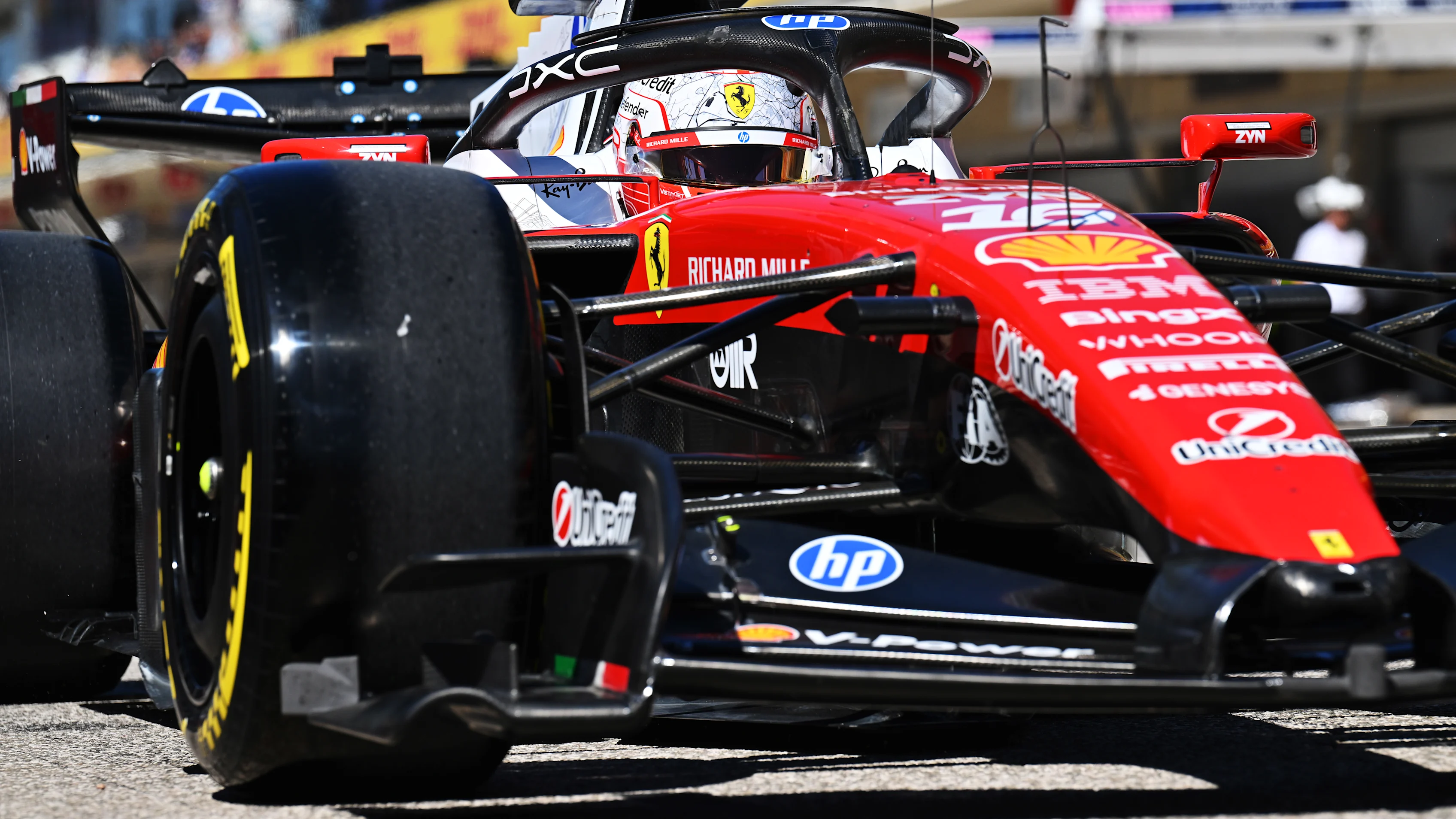 AUSTIN, TEXAS - OCTOBER 23: Charles Leclerc of Monaco driving the (16) Scuderia Ferrari SF-26 in